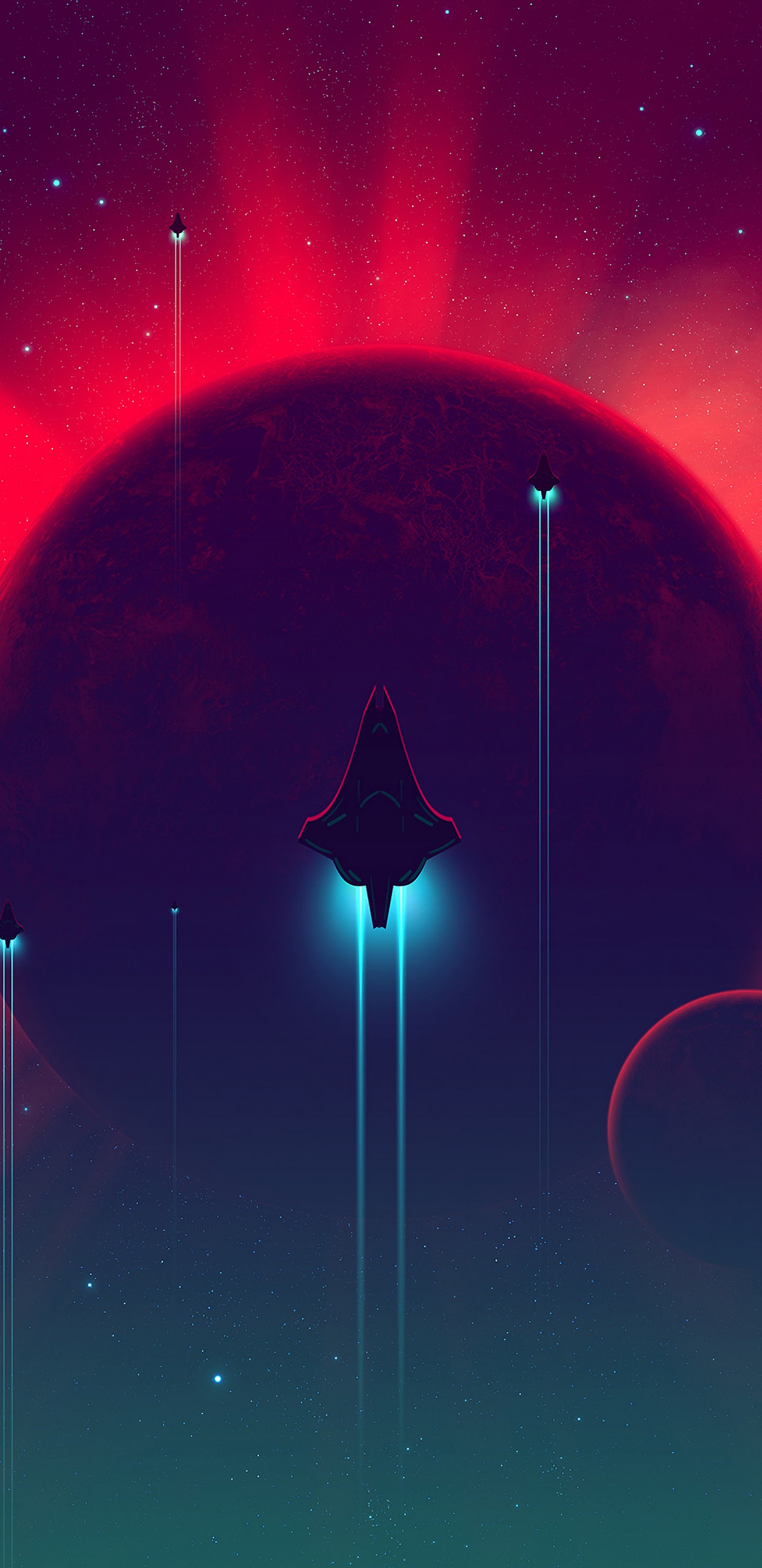 Spaceship Minimalist Sci Fi Digital Art