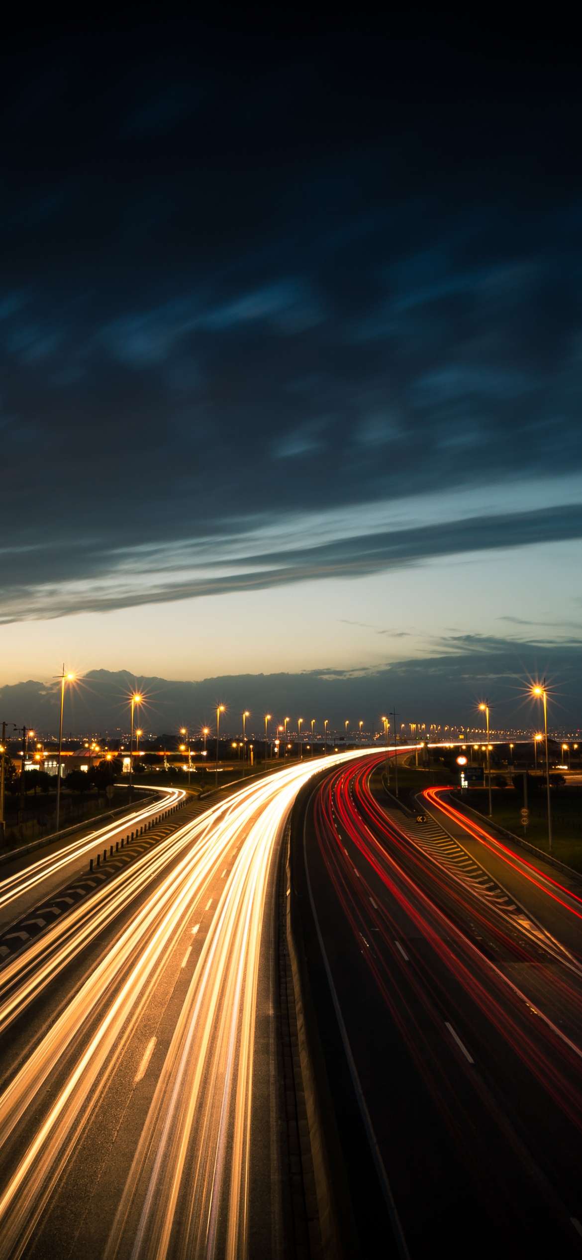 Highway Wallpaper 4K, Light trails