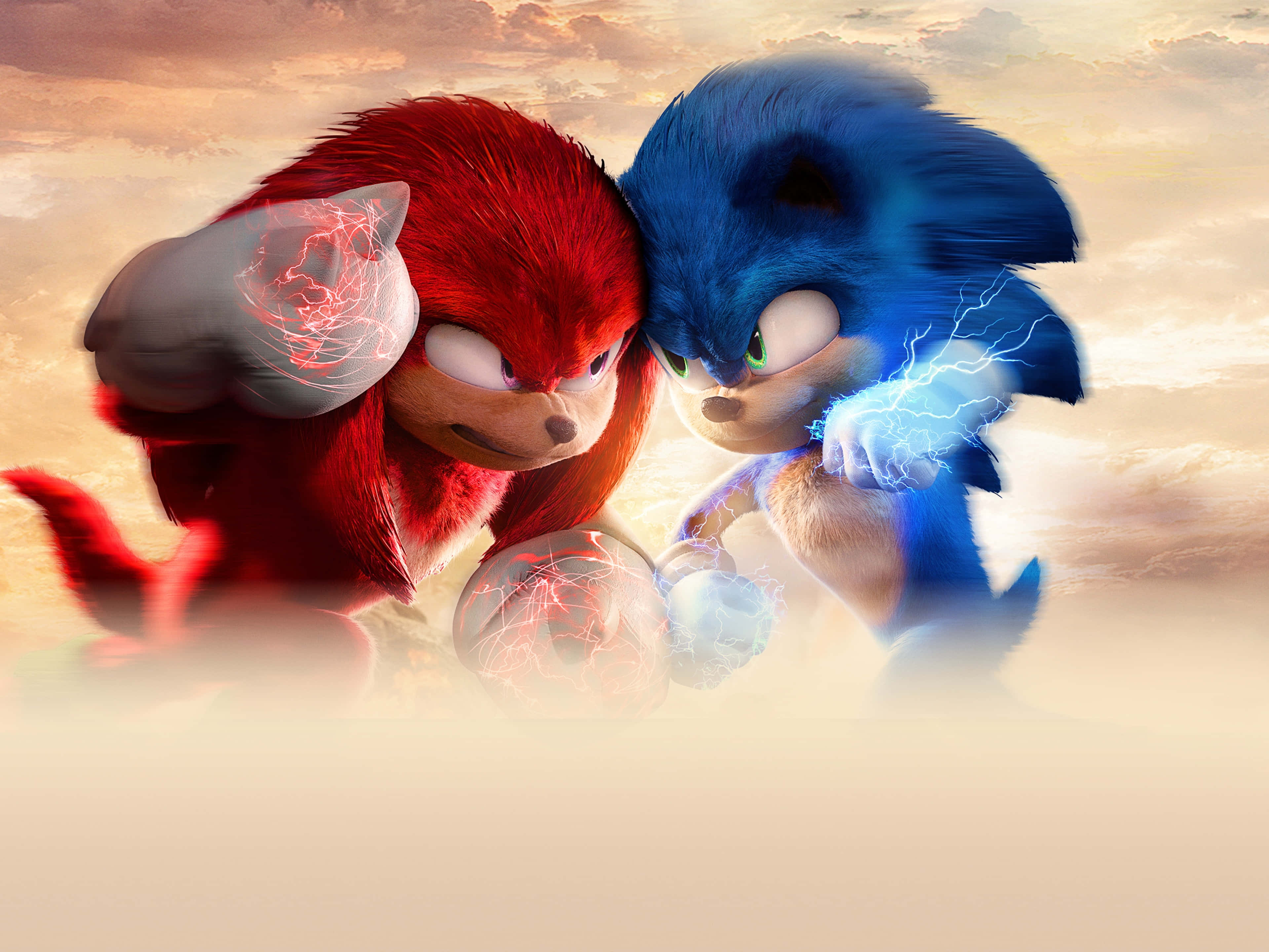 Download Battle Between Sonic And Knuckles Wallpaper