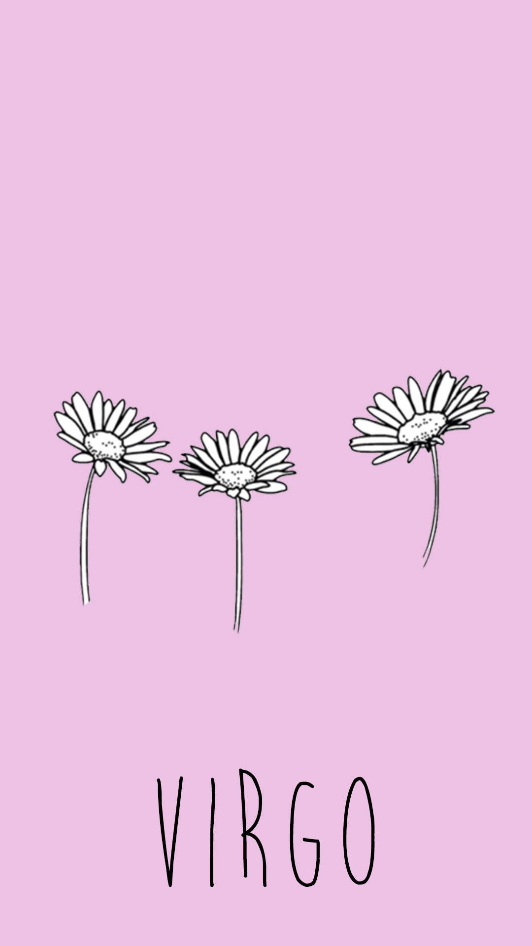 Download Cute Virgo Zodiac Flowers Pink