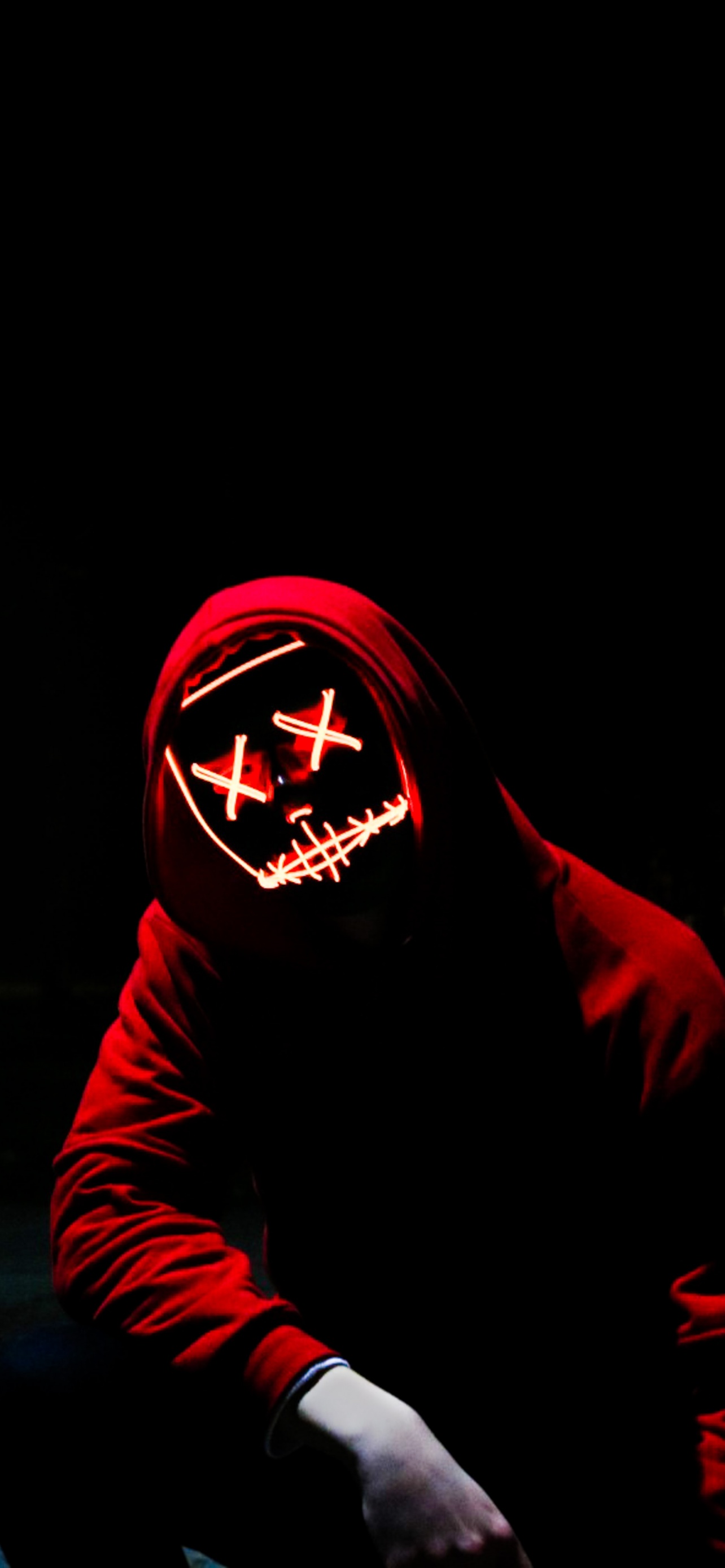 Man in LED mask Dope Wallpaper 5K