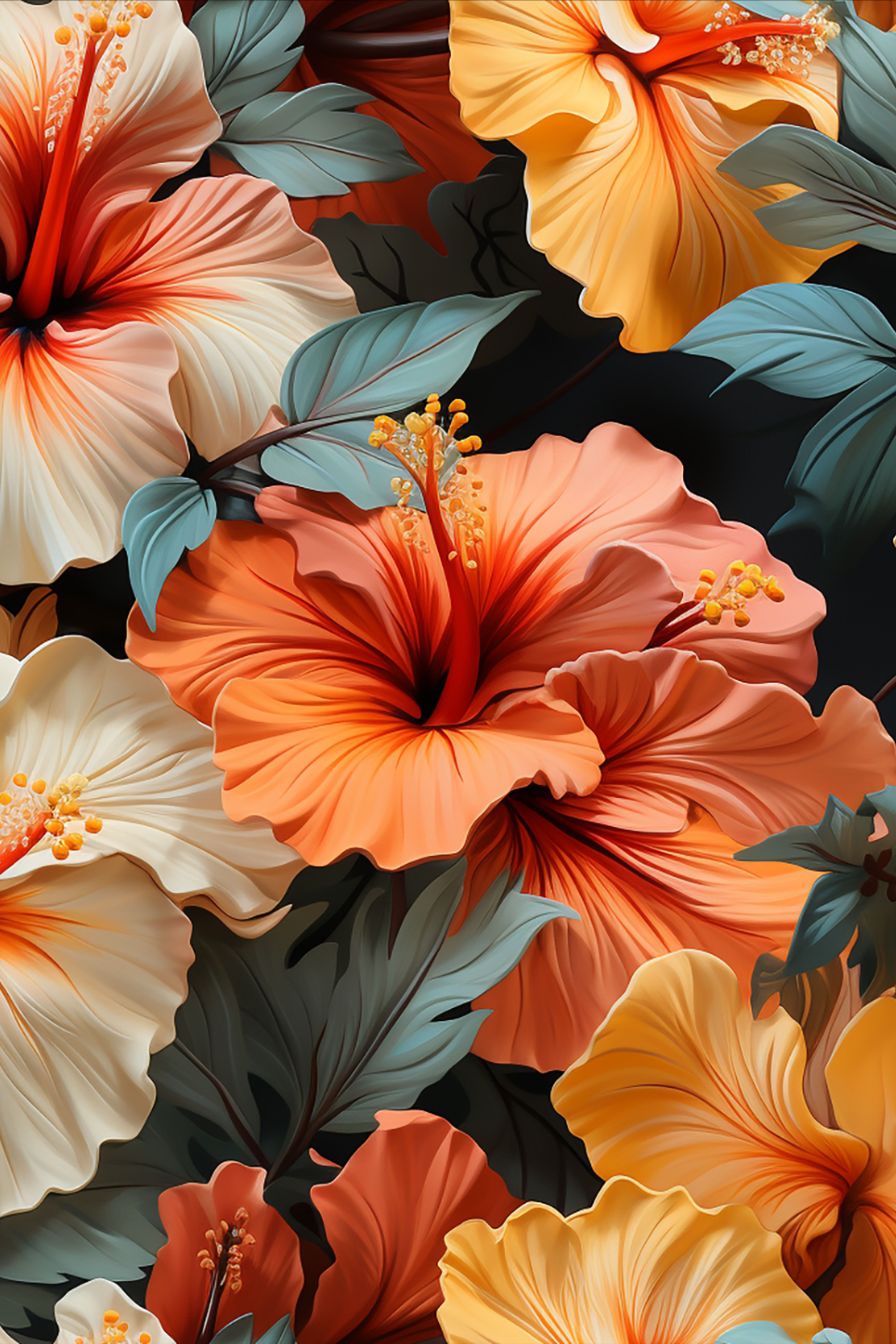 Tropical Sunset: Peach Hibiscus