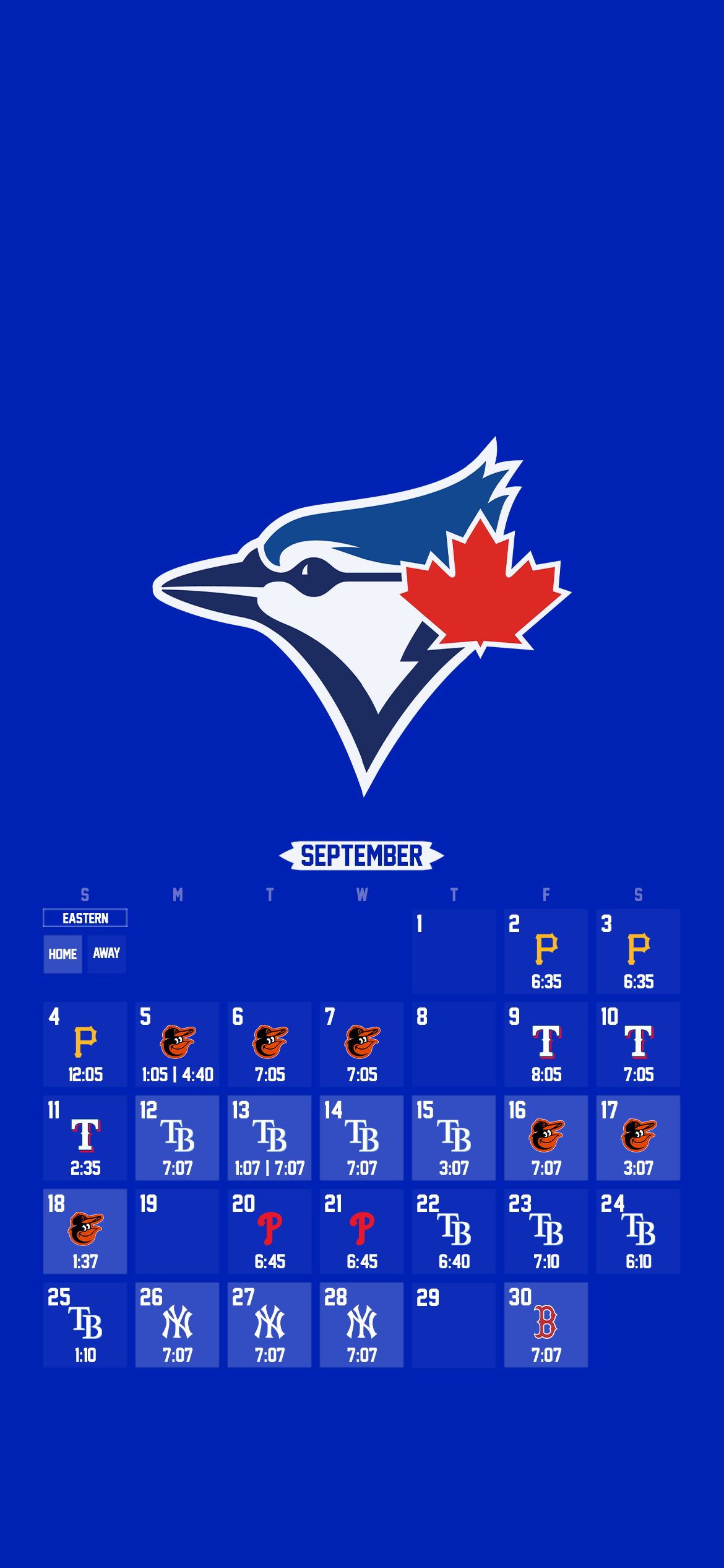 Blue Jays Calendar Wallpaper