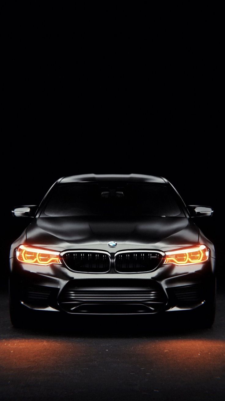 Wallpaper bmw, car, black, headlight