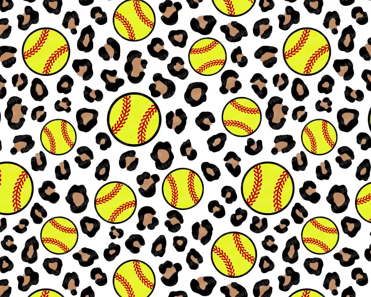 Seamless Softball Leopard PNG