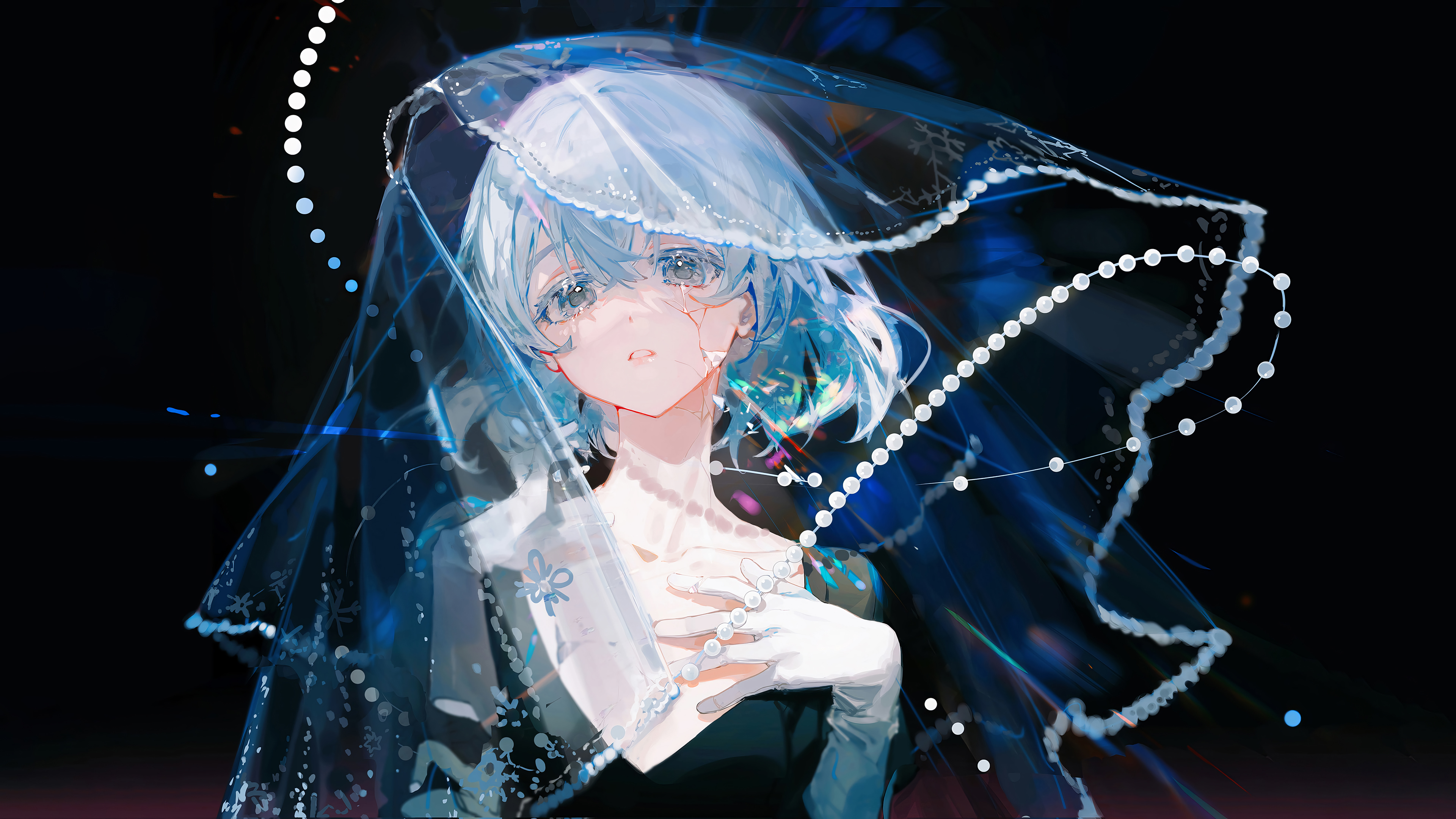 Anime Girl Blue Hair Wallpaper 4K HD PC