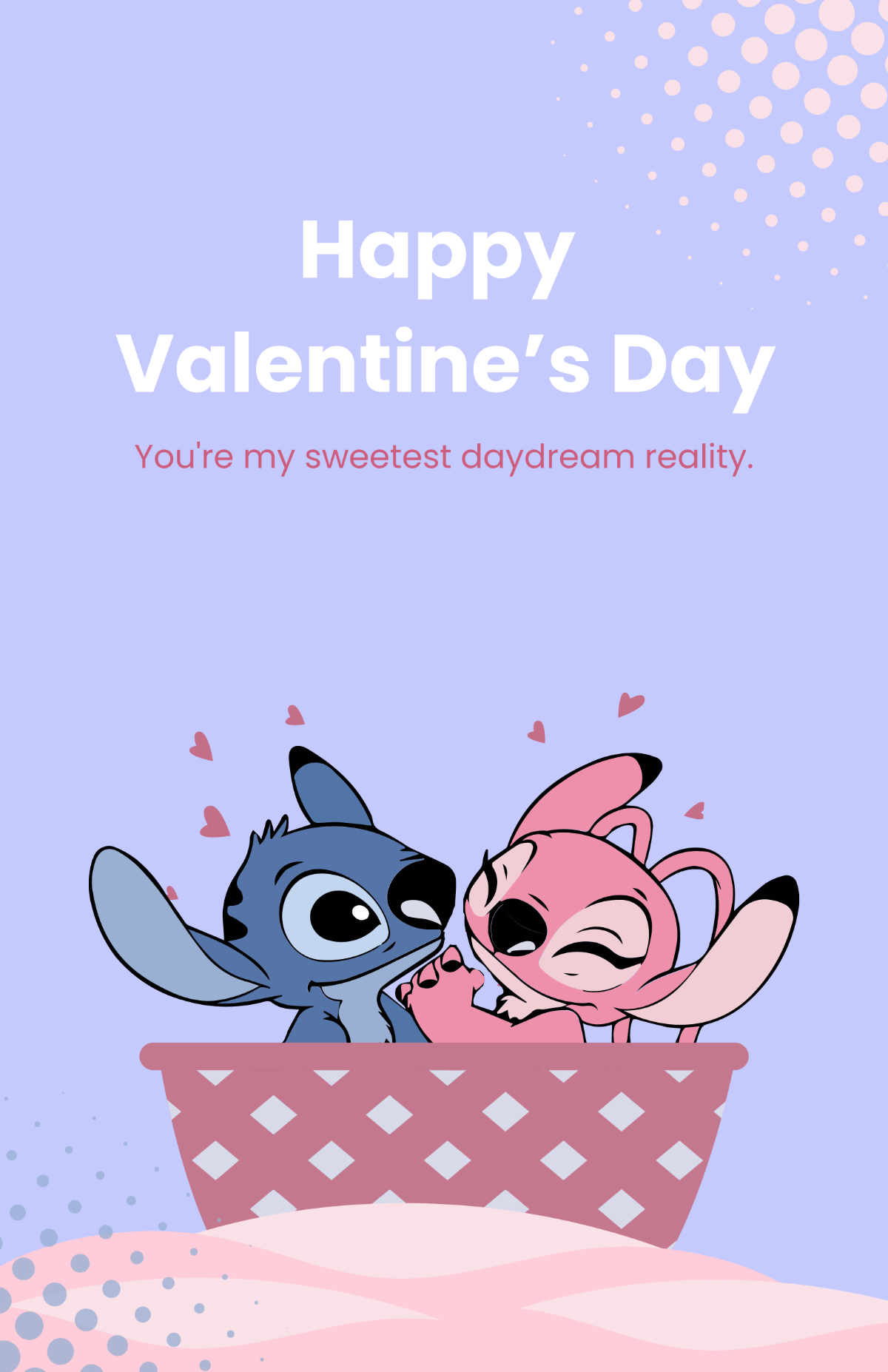 Free Cute Stitch Wallpaper for Valentine's Day to Edit Online