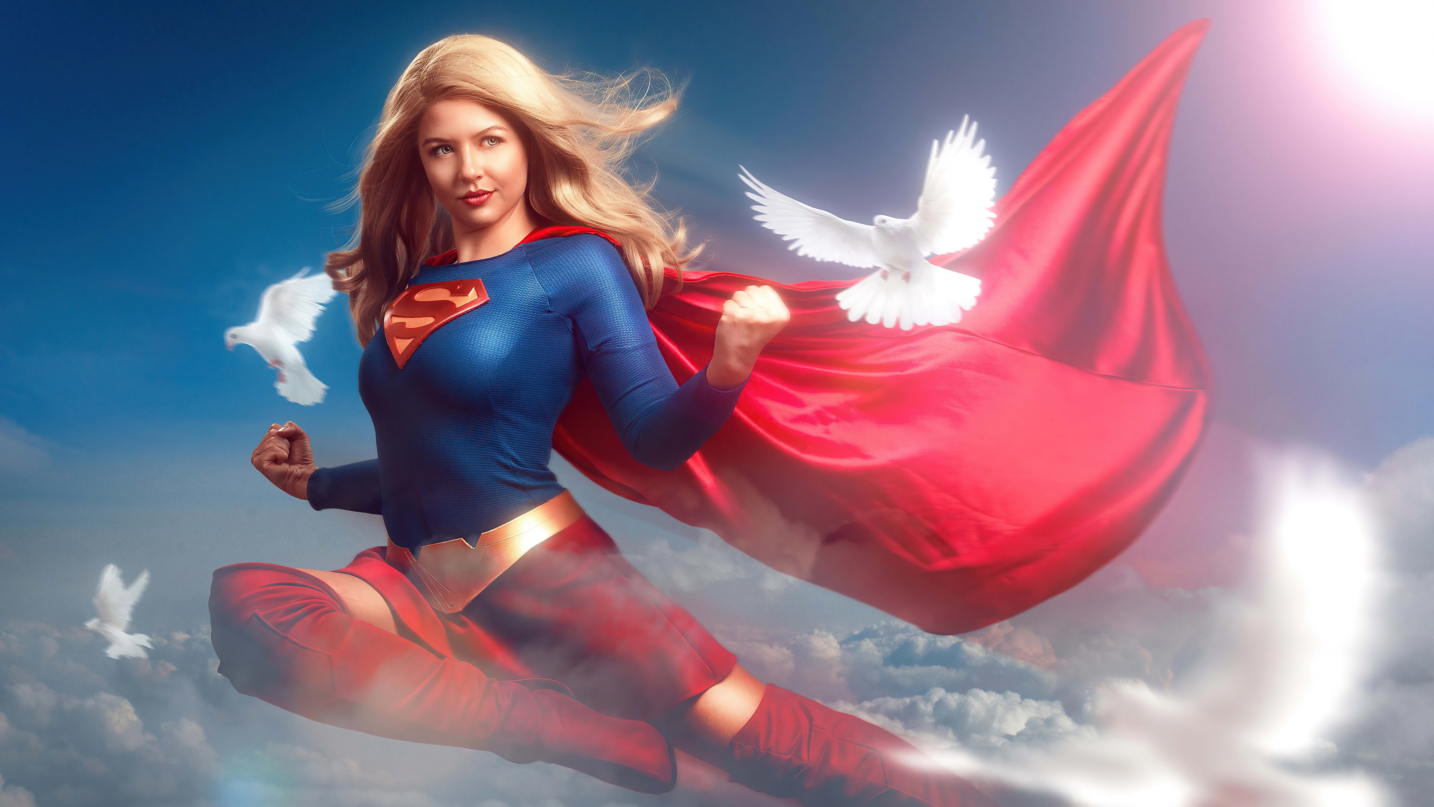 Supergirl Wallpaper 4K, Marvel