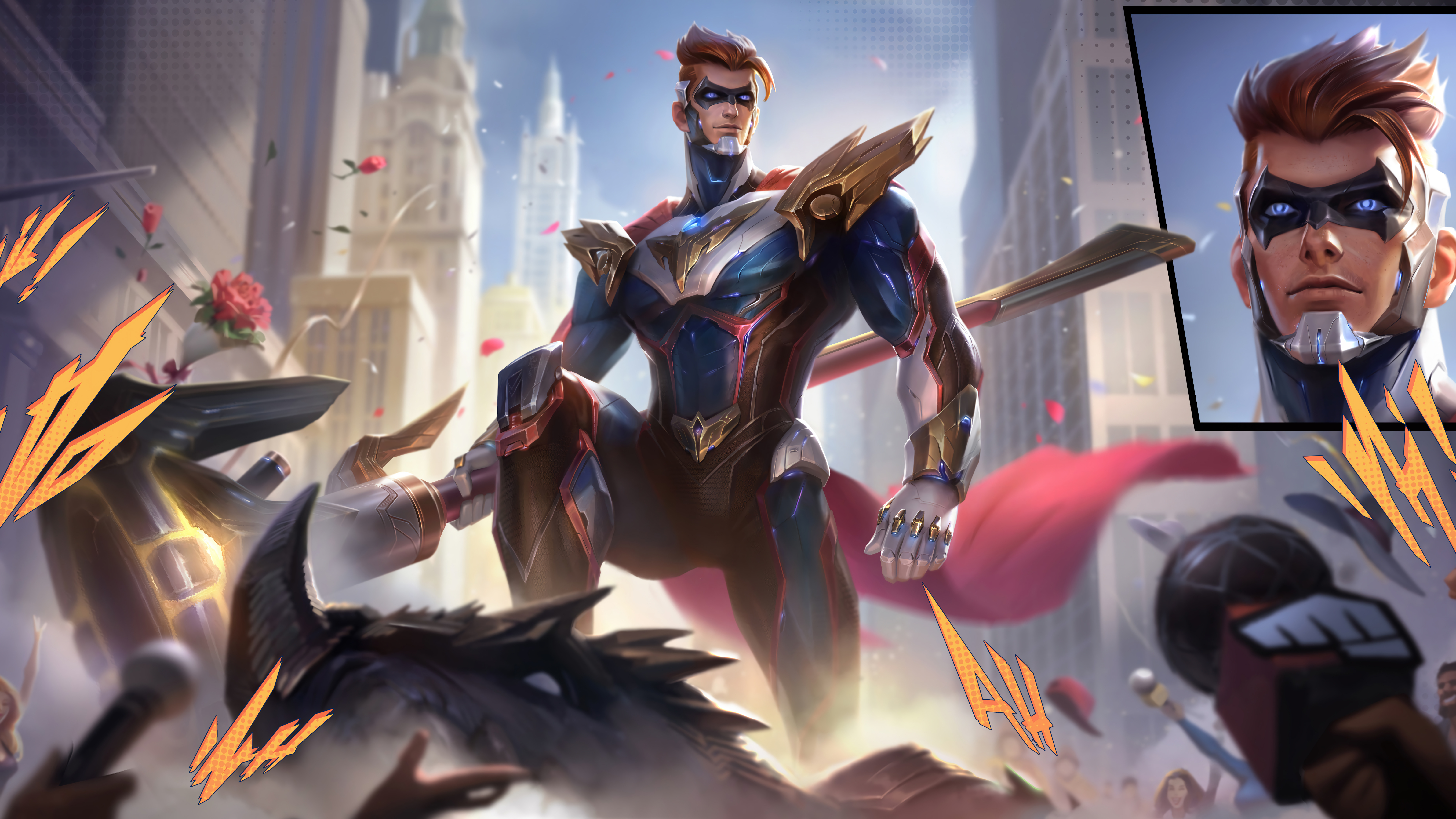 Jayce Superhero Skin LoL Wallpaper 8K