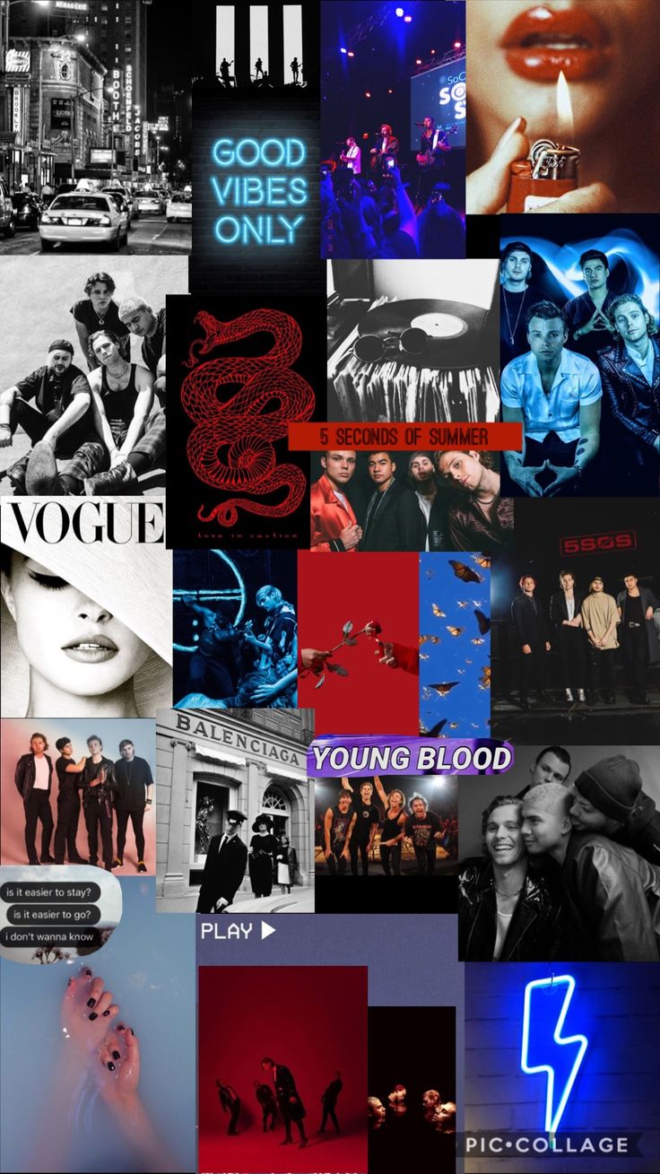 5SOS Red, Blue and Black Aesthetic