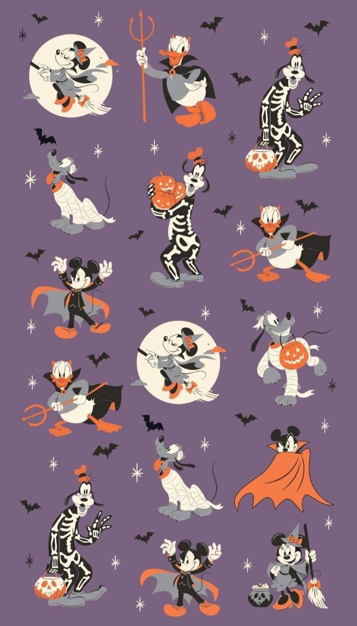 Halloween. Disney characters wallpa. Disney characters wallpaper, Halloween wallpaper background, Halloween wallpaper cute