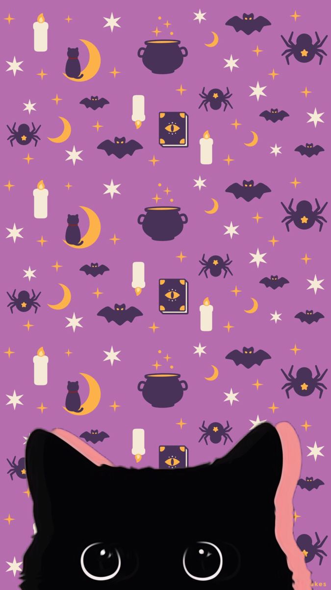 Wallpaper black cat Halloween
