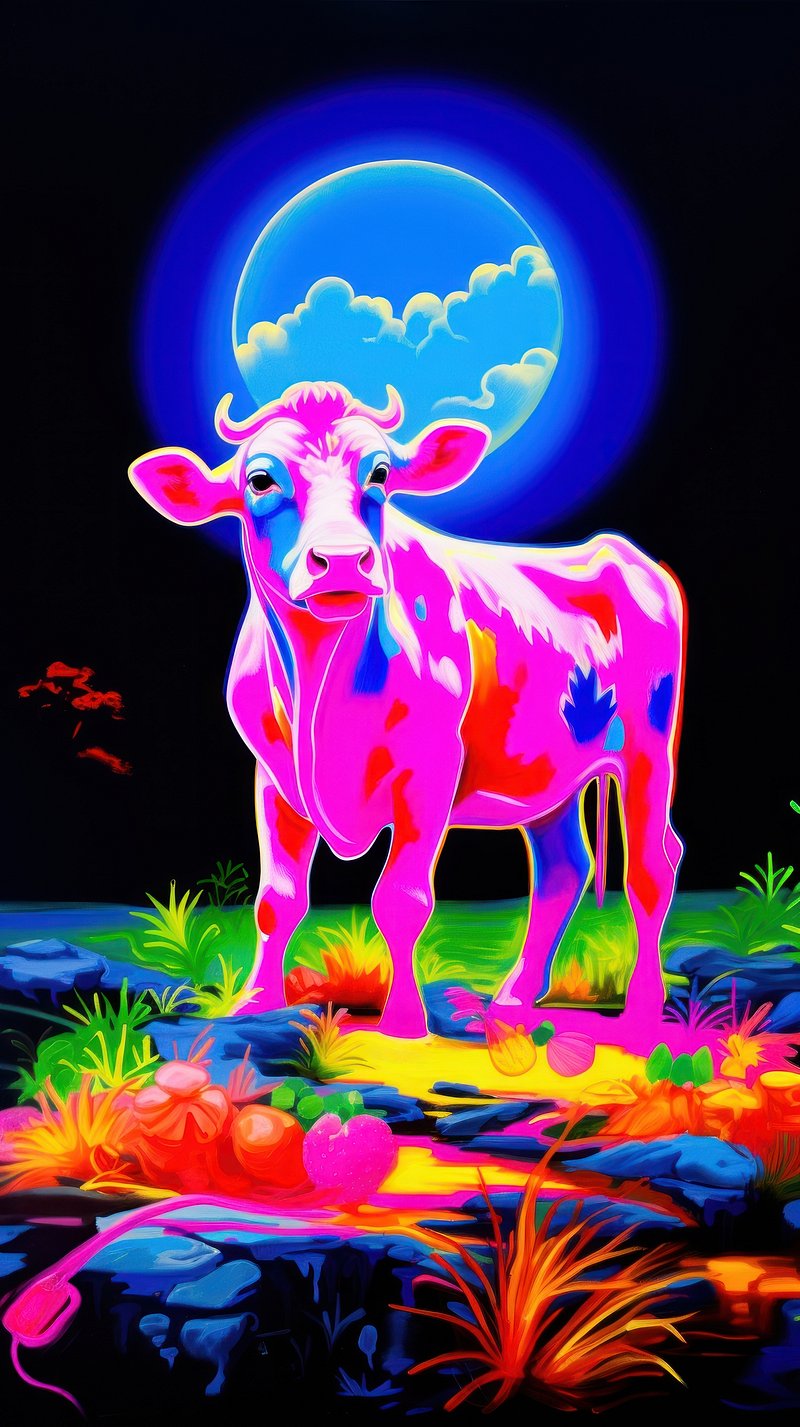 Neon Cows Wallpapers - Wallpaper Cave