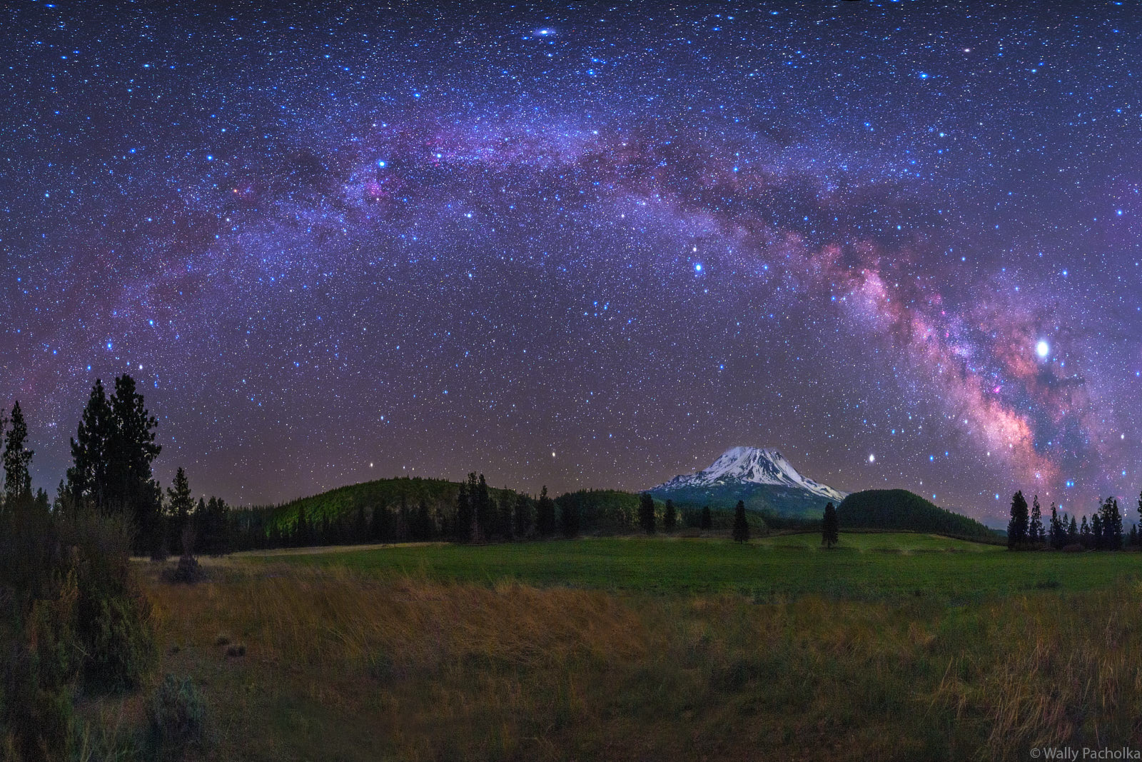 Milky Way Arch over Mount Shasta