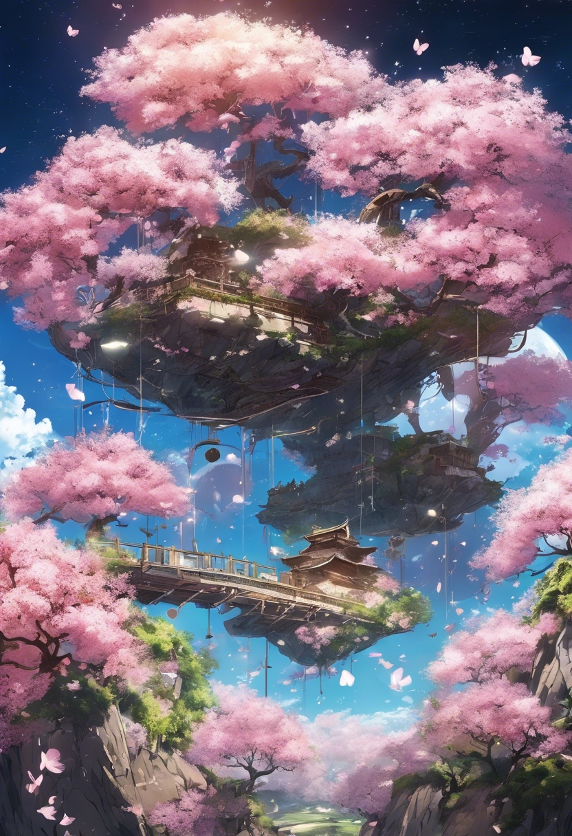 Anime Style Floating Island Filled