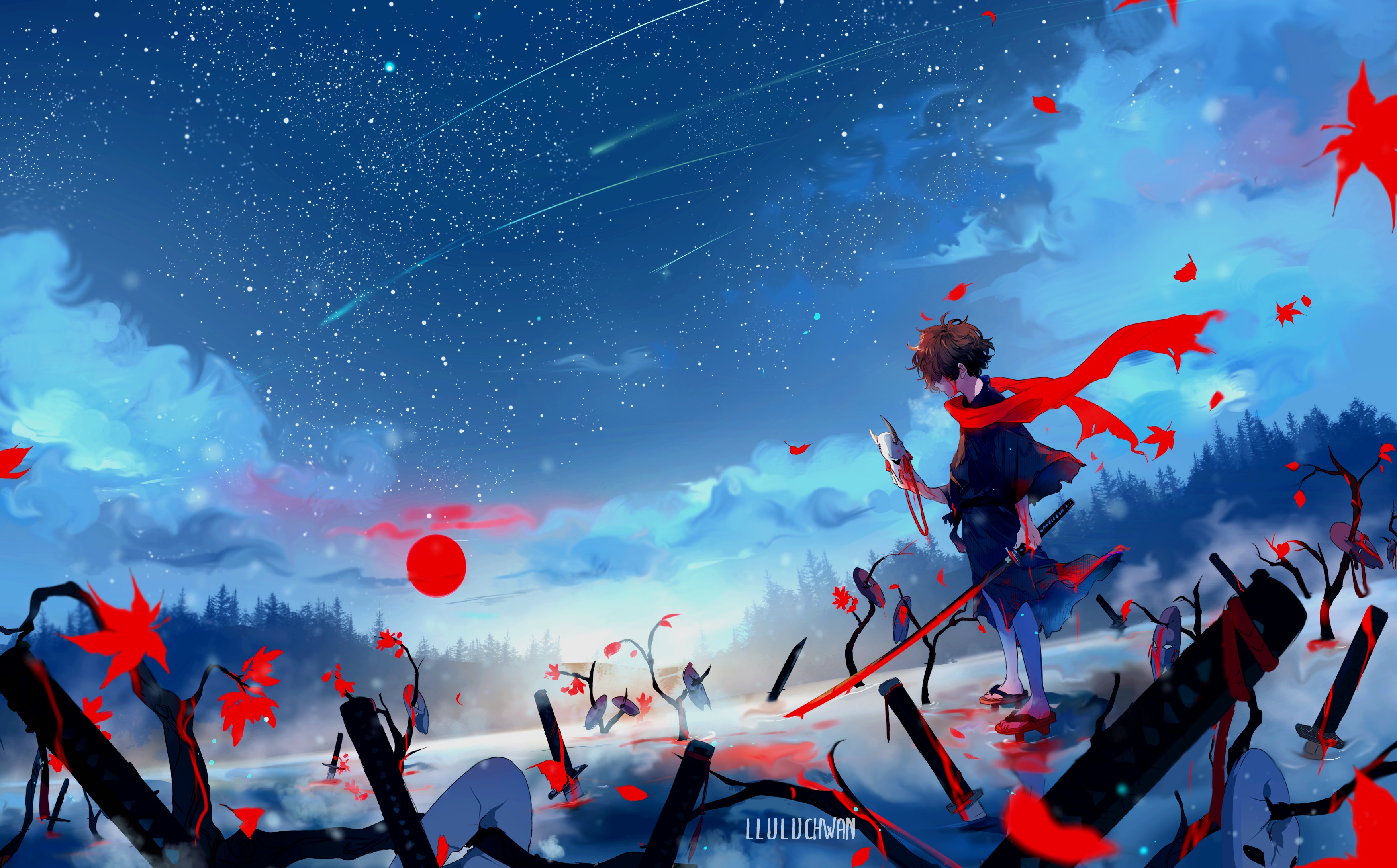 Night Sky Anime HD Wallpaper