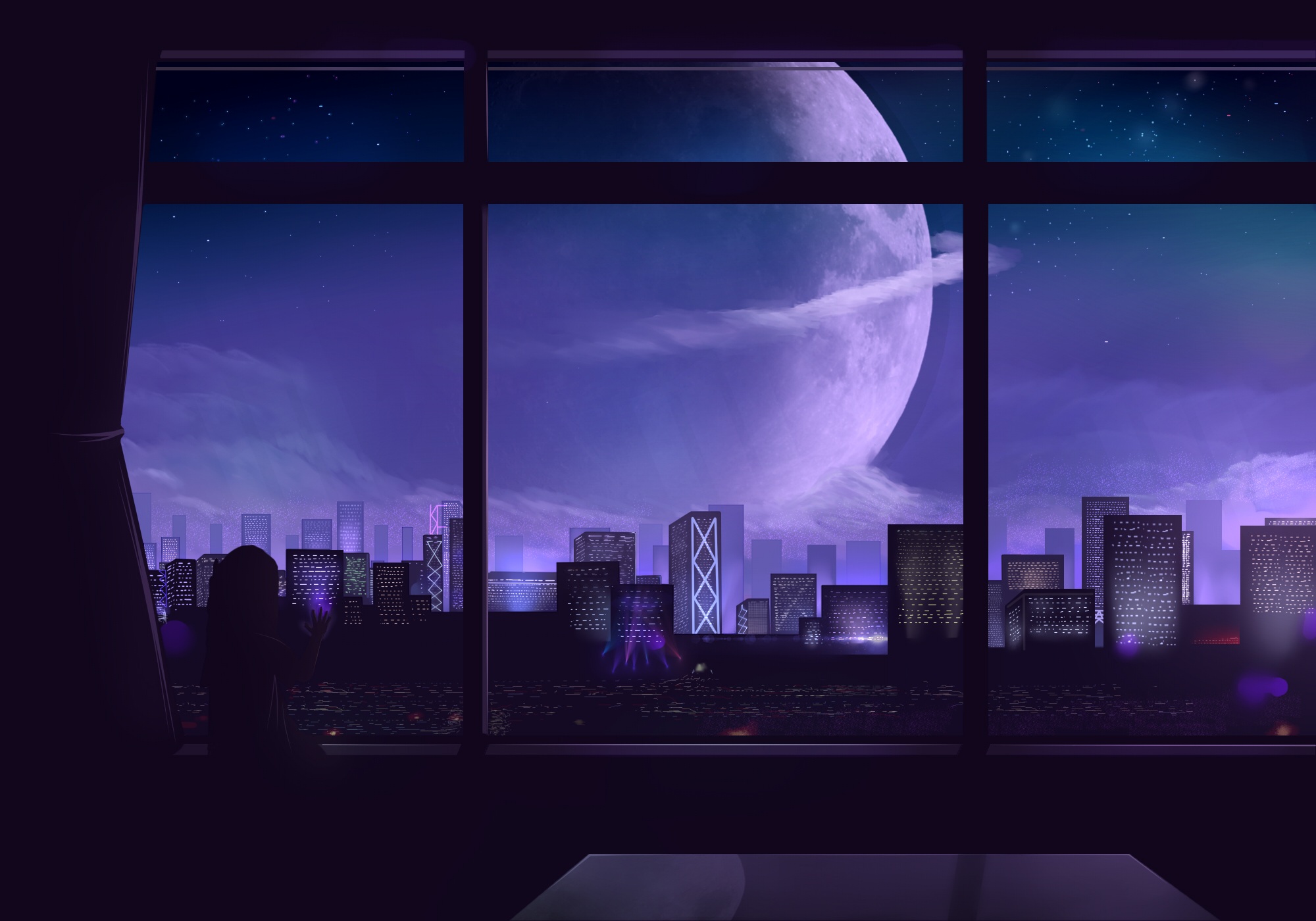 Super Moon Wallpaper, HD Anime