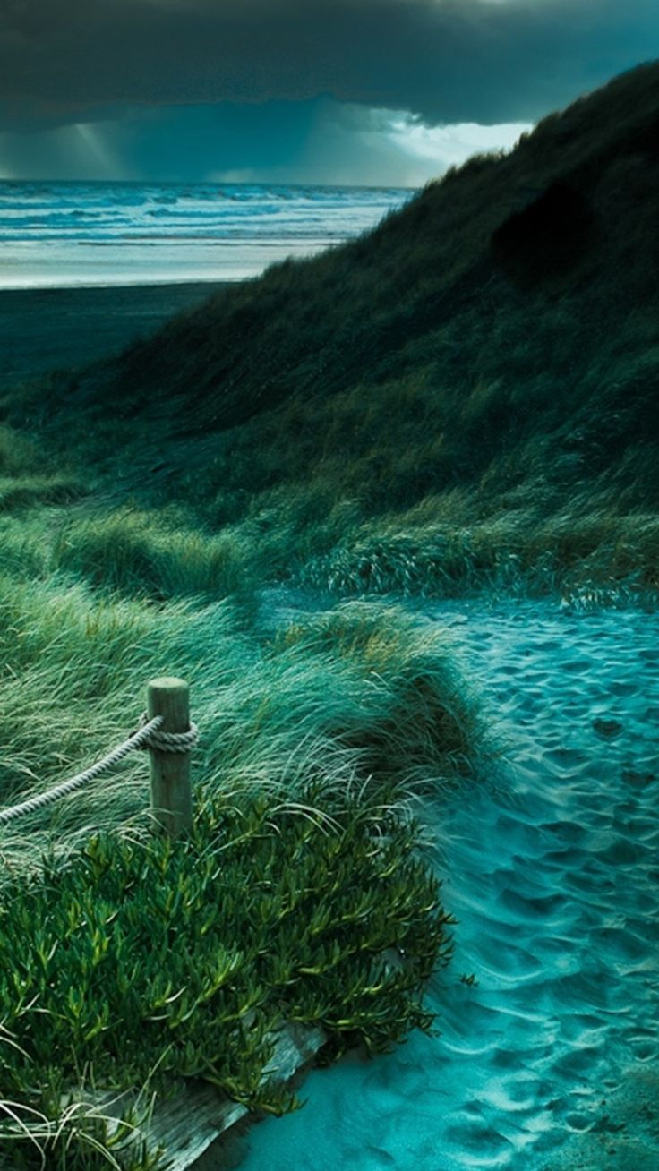 Magical Beach Gras Hills Ocean wallpaper