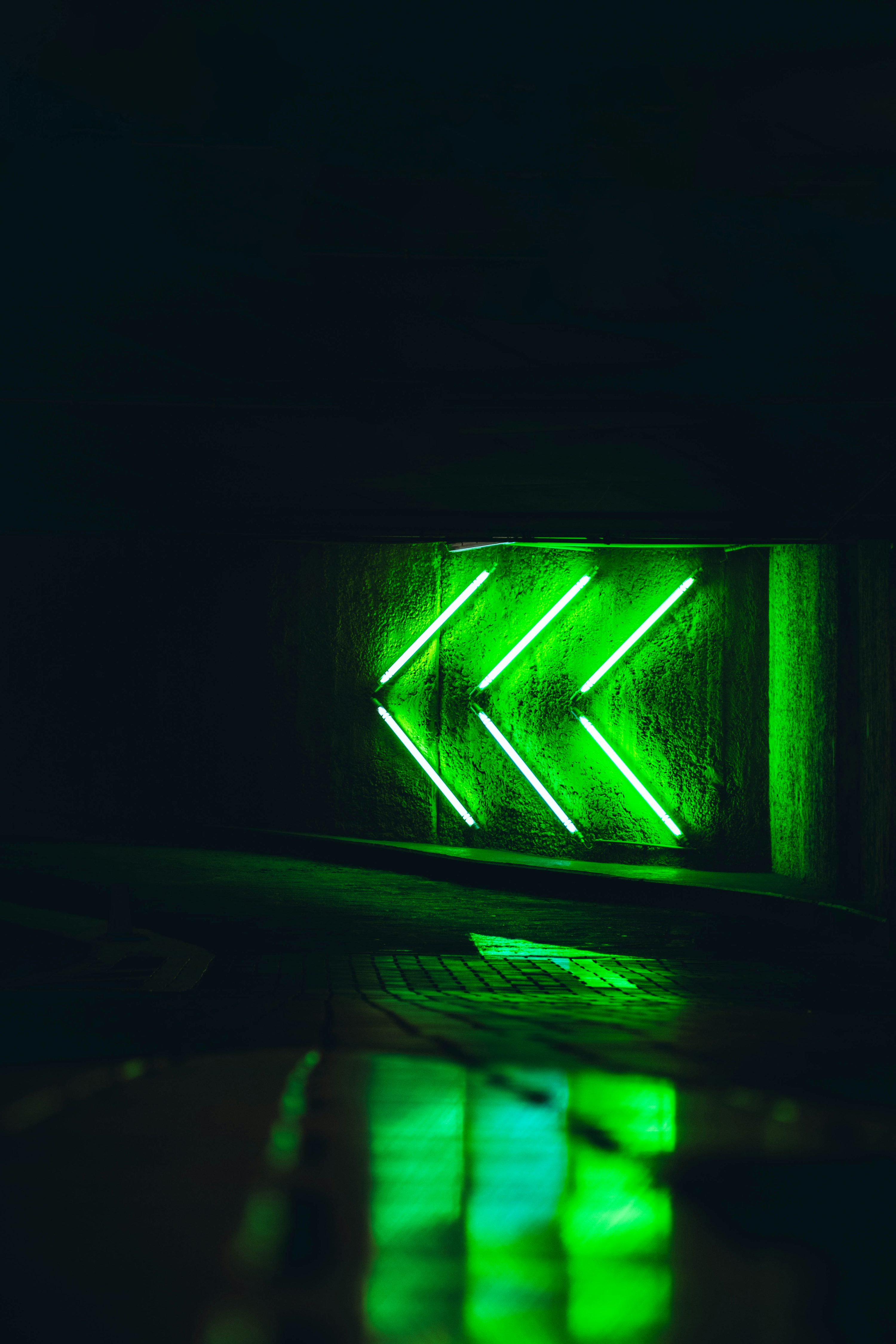 Green and black neon light photo