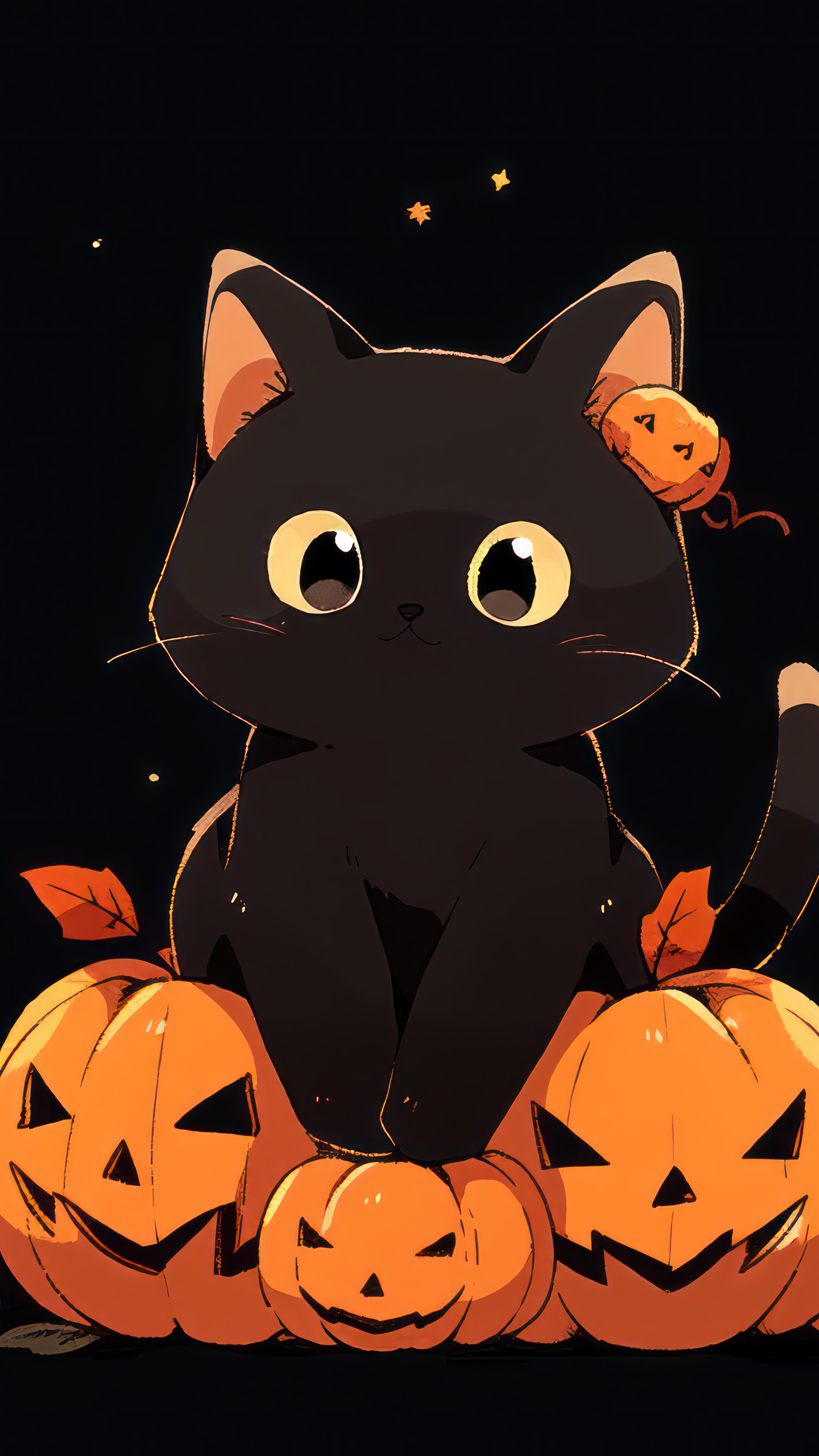 Halloween Black Cat Pumpkin Jack O