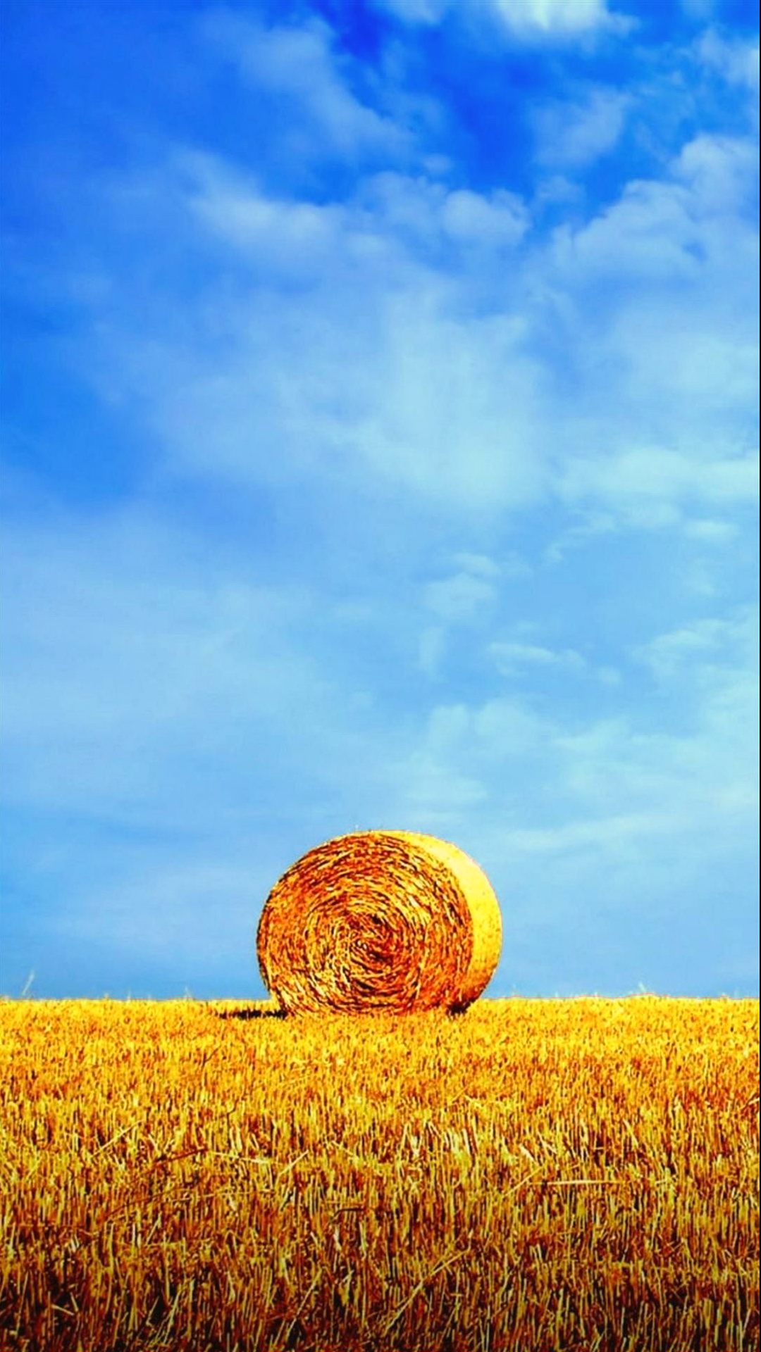 Hay Bale iPhone Home Screen Wallpaper