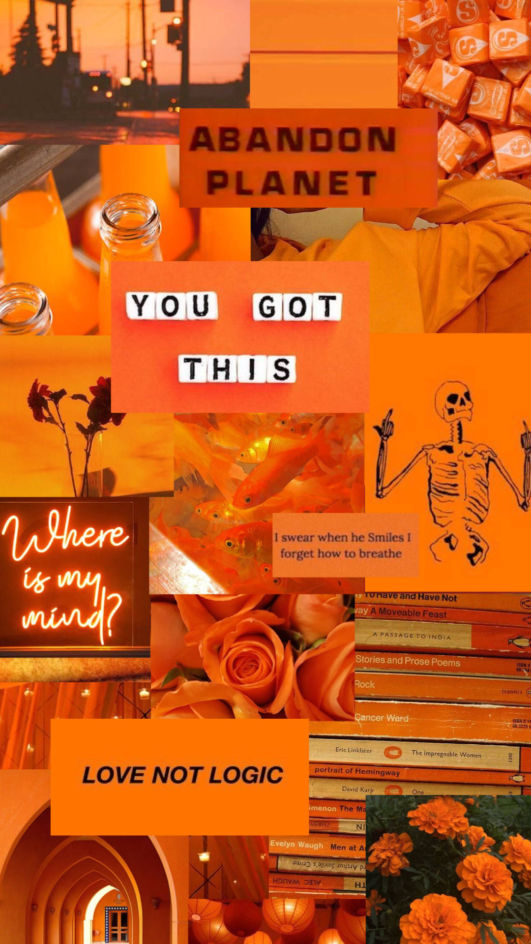 Download Orange Aesthetic Collage Phone
