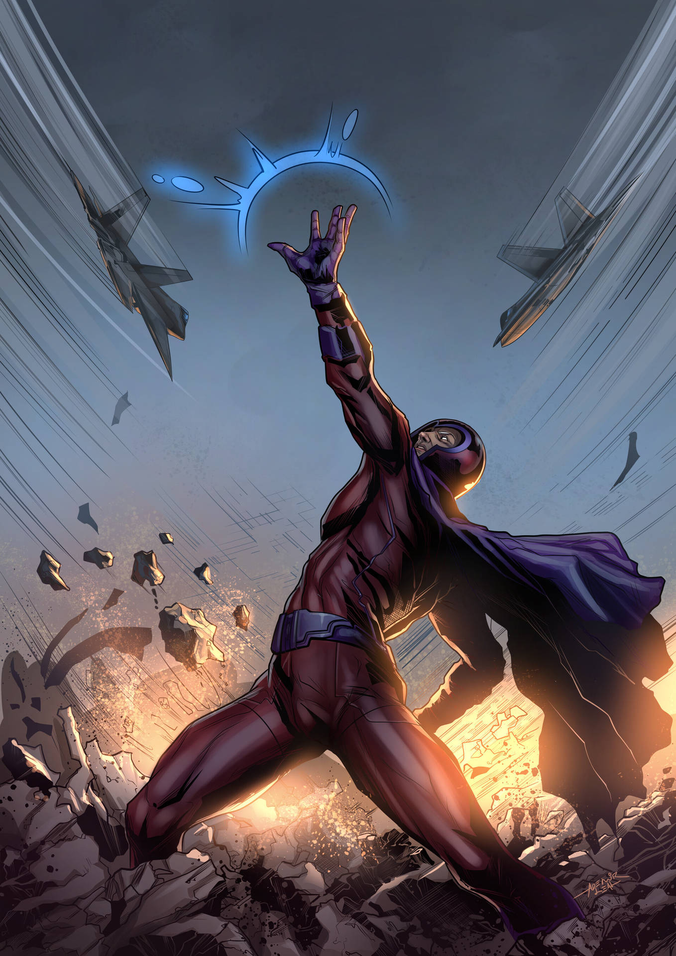 Download Magneto Hand Raised Wallpaper