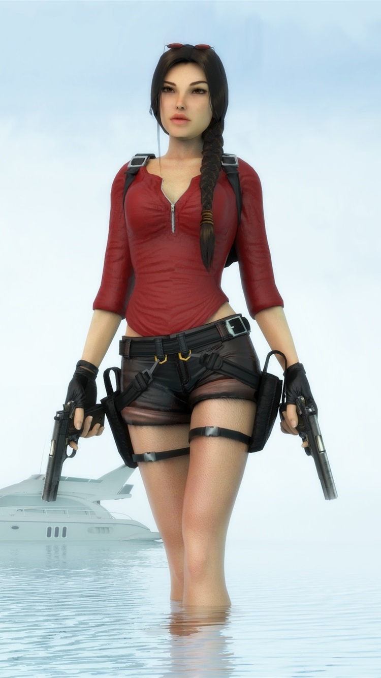 Tomb Raider, Lara Croft, sea, boat
