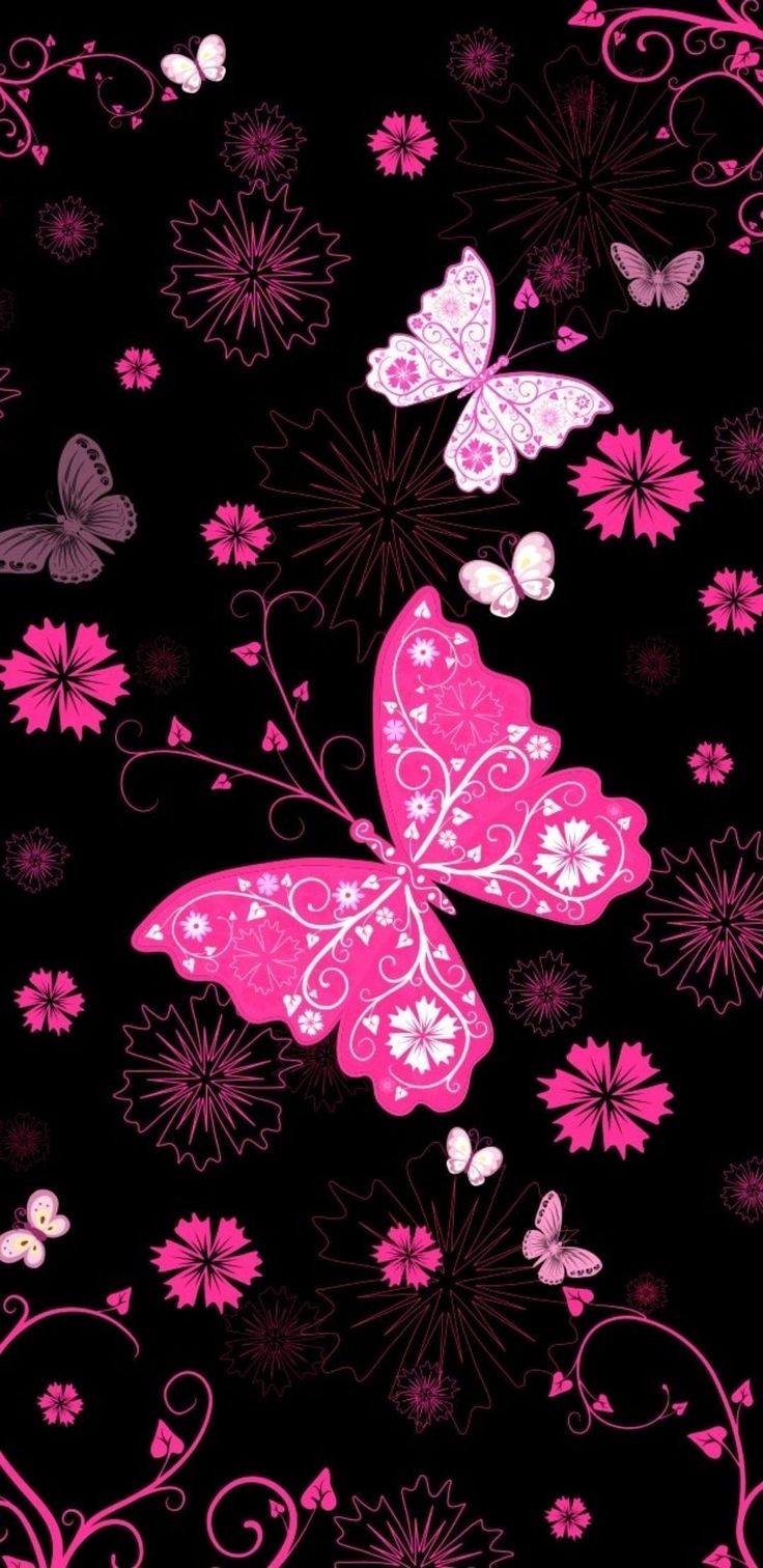 Pink Butterfly iPhone Wallpaper