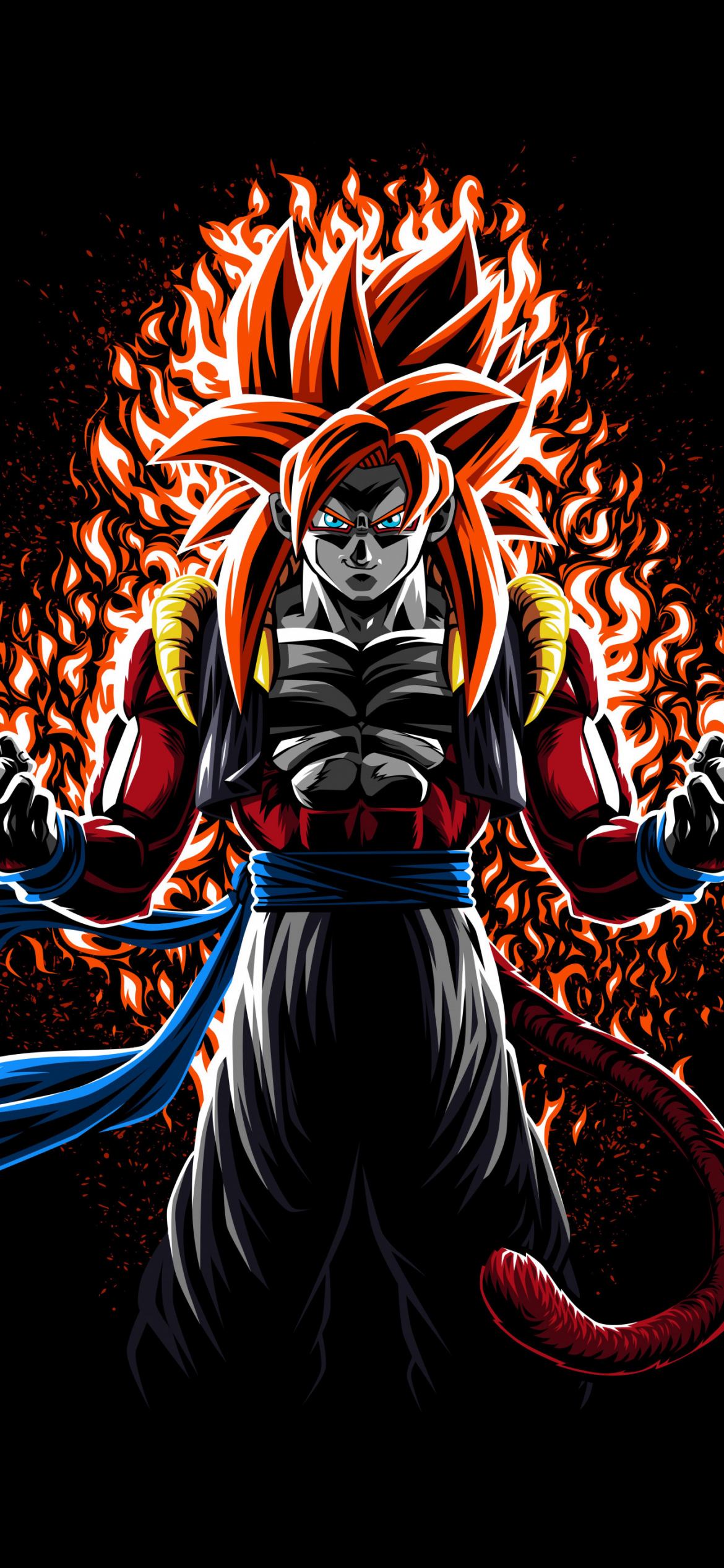 Goku Wallpaper 4K, Super Saiyan 4 Fusion