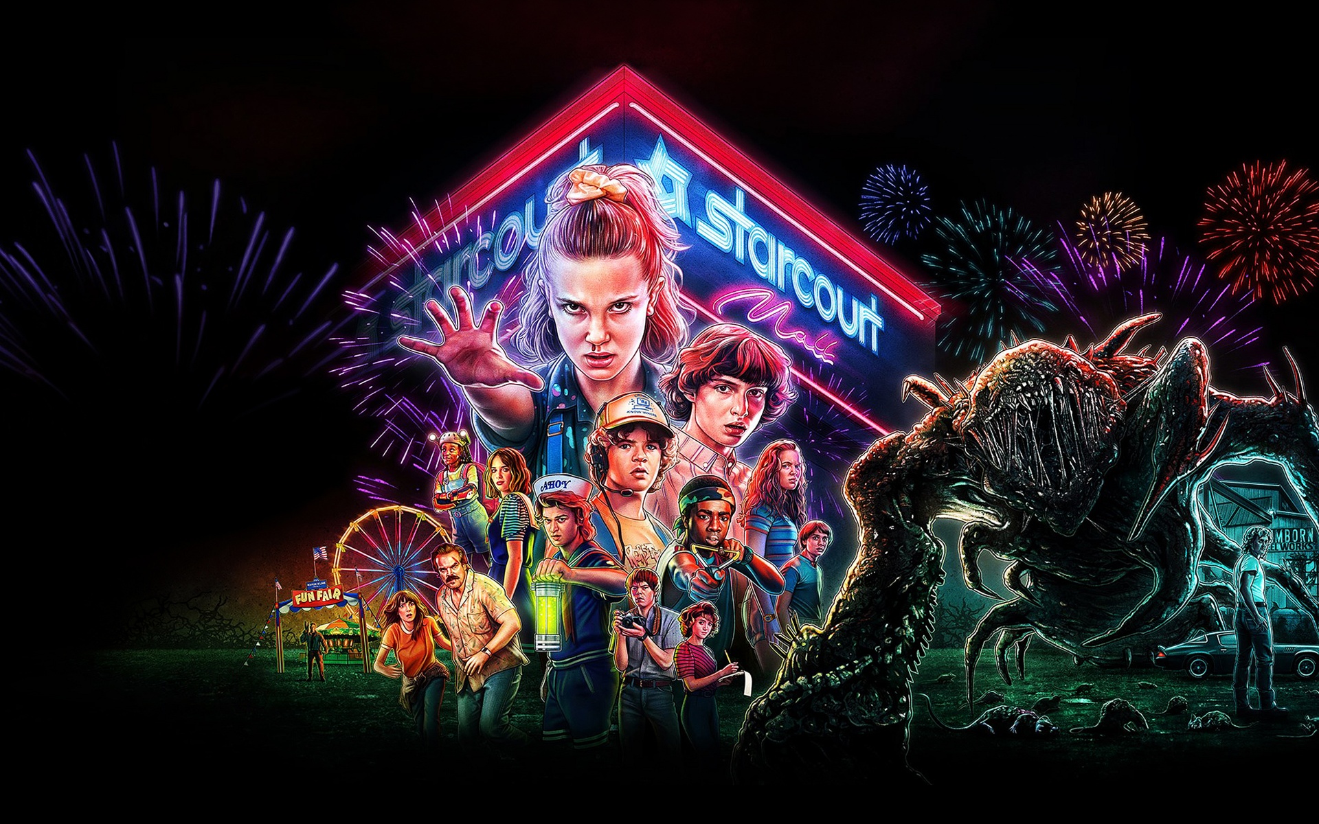 Stranger Things Wallpaper 4K, Netflix series, 5K, Neon art