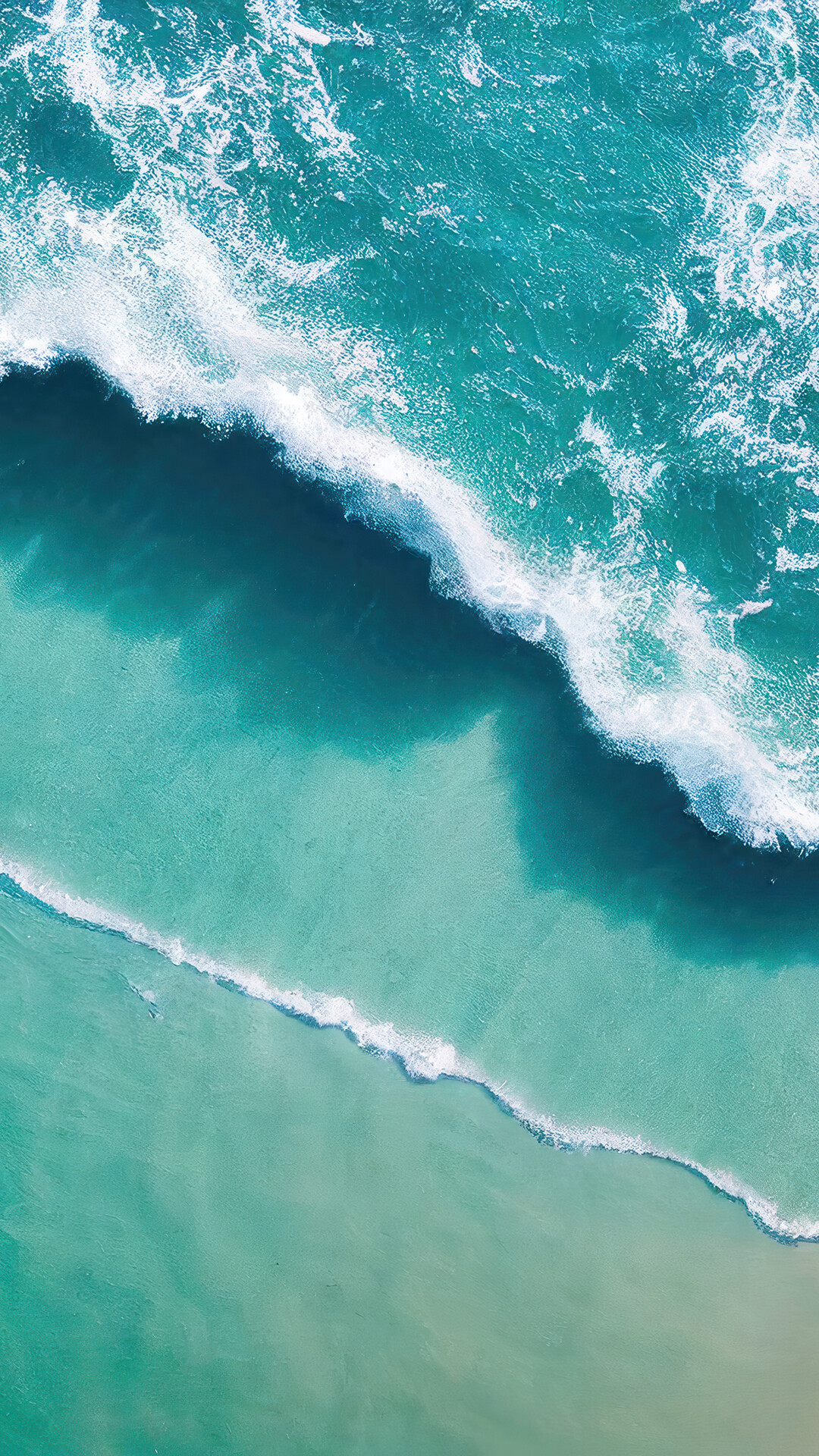 Beach Ocean Waves Aerial View Scenery