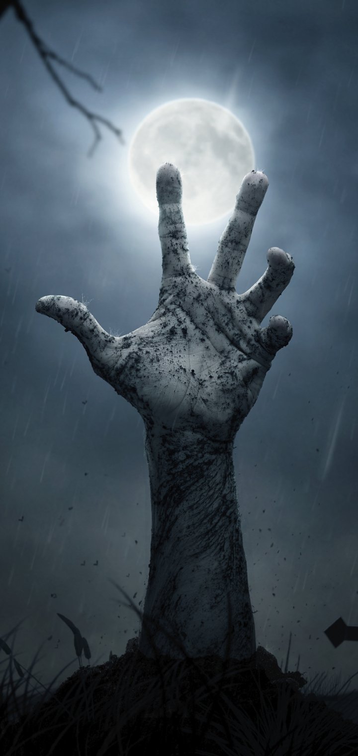 Download Moon Dark Hand Phone Wallpaper