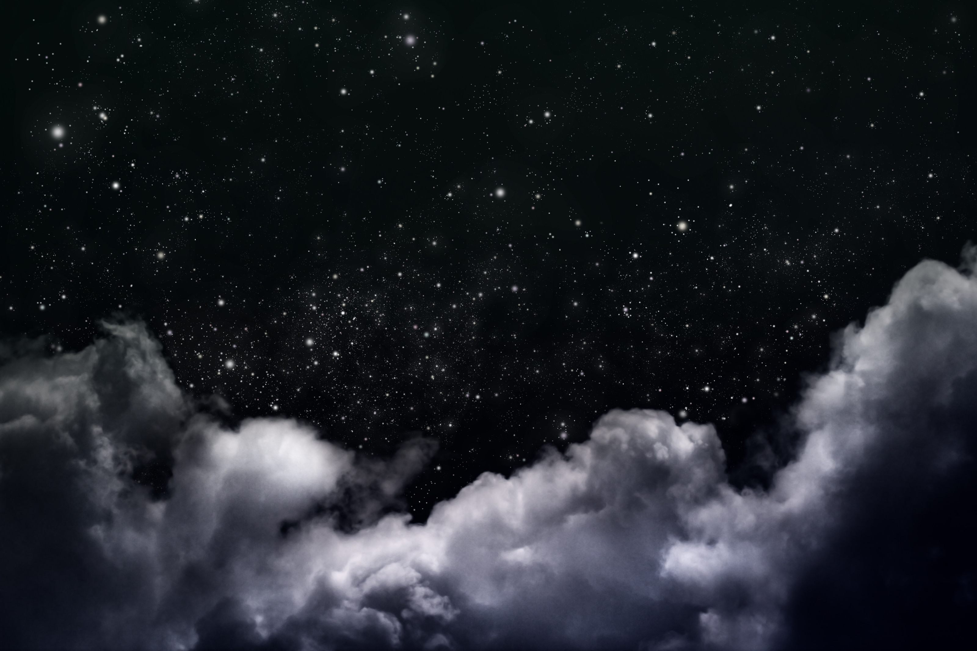 Night Sky With Clouds And Stars Mural