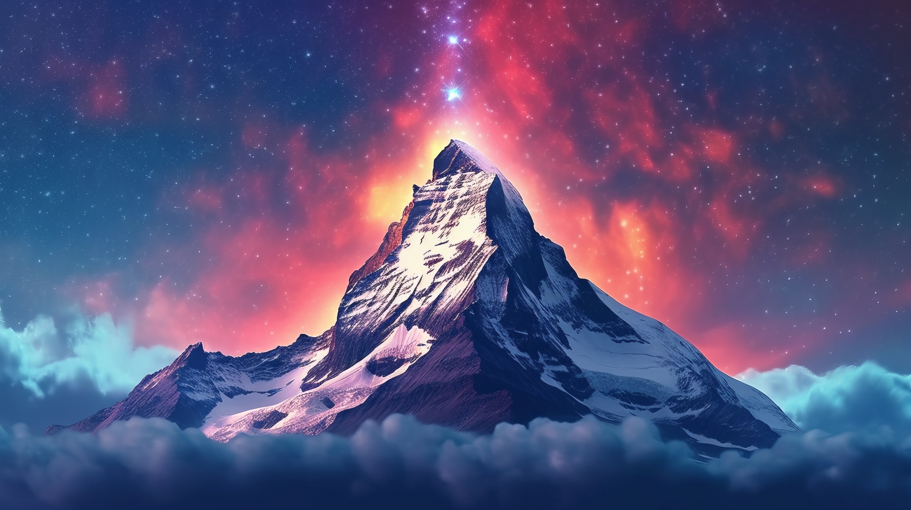 Wallpaper stars, AI art, clouds