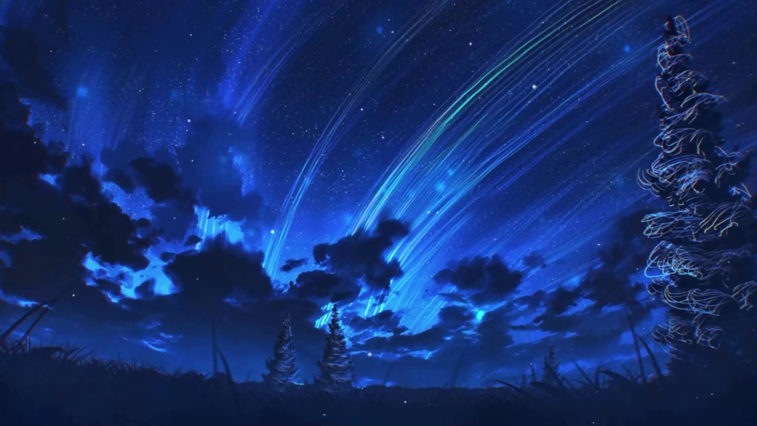 Dark Blue Clouds Stars Live Wallpaper