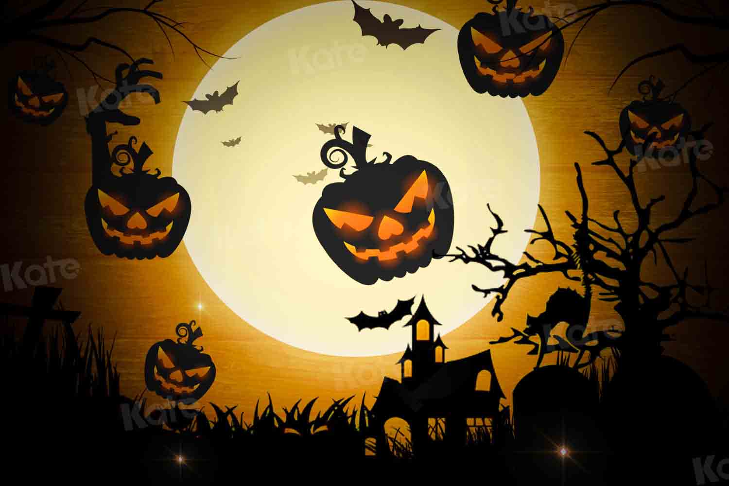 Kate Halloween Backdrop Pumpkin Fall for Photography Designed by Chain Photography, 5x3ft(1.5x1m)