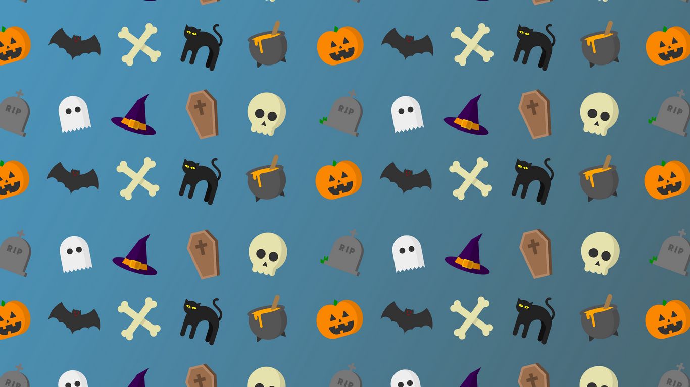 Download wallpaper 1366x768 halloween, art, holiday tablet, laptop HD background