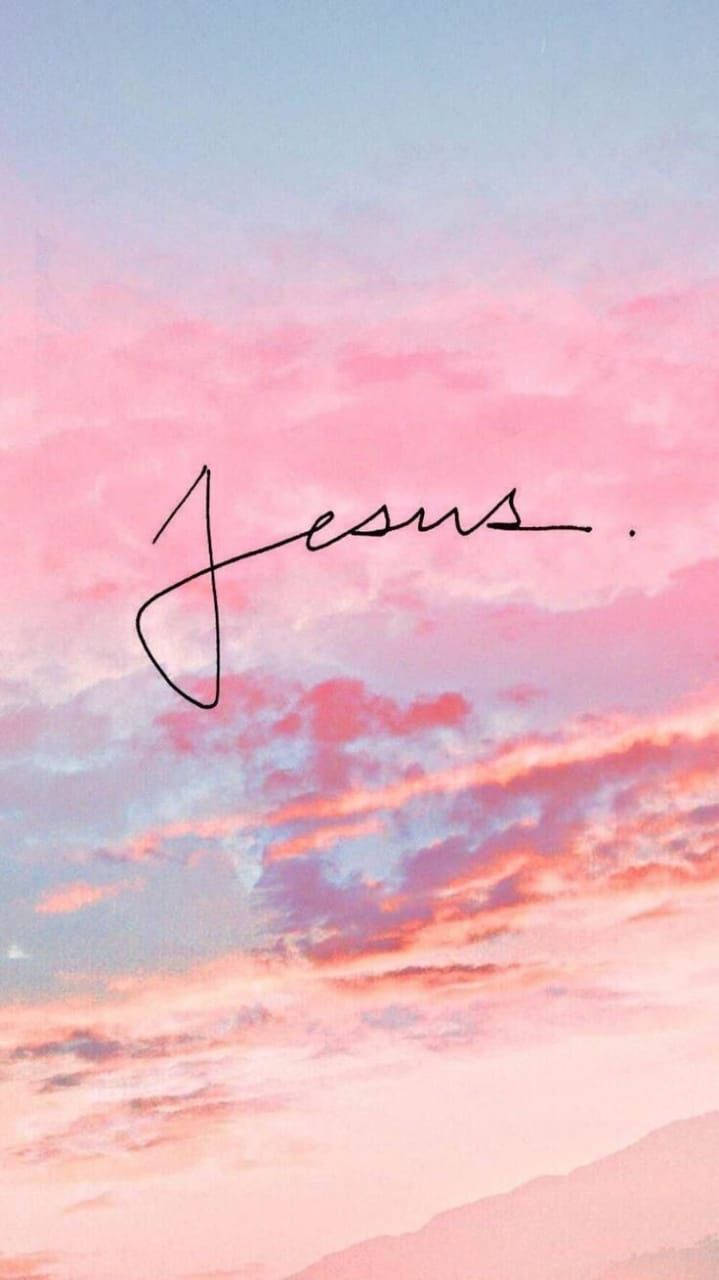 Pink Sky Jesus Aesthetic Wallpaper