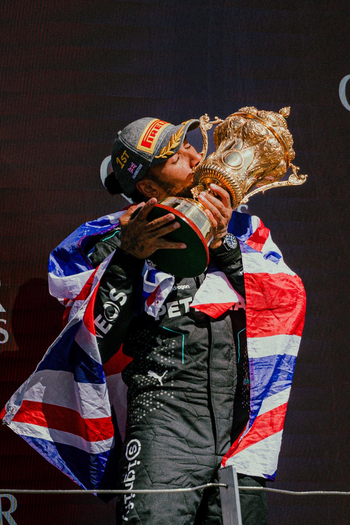 F1 driver Sir Lewis Hamilton takes his