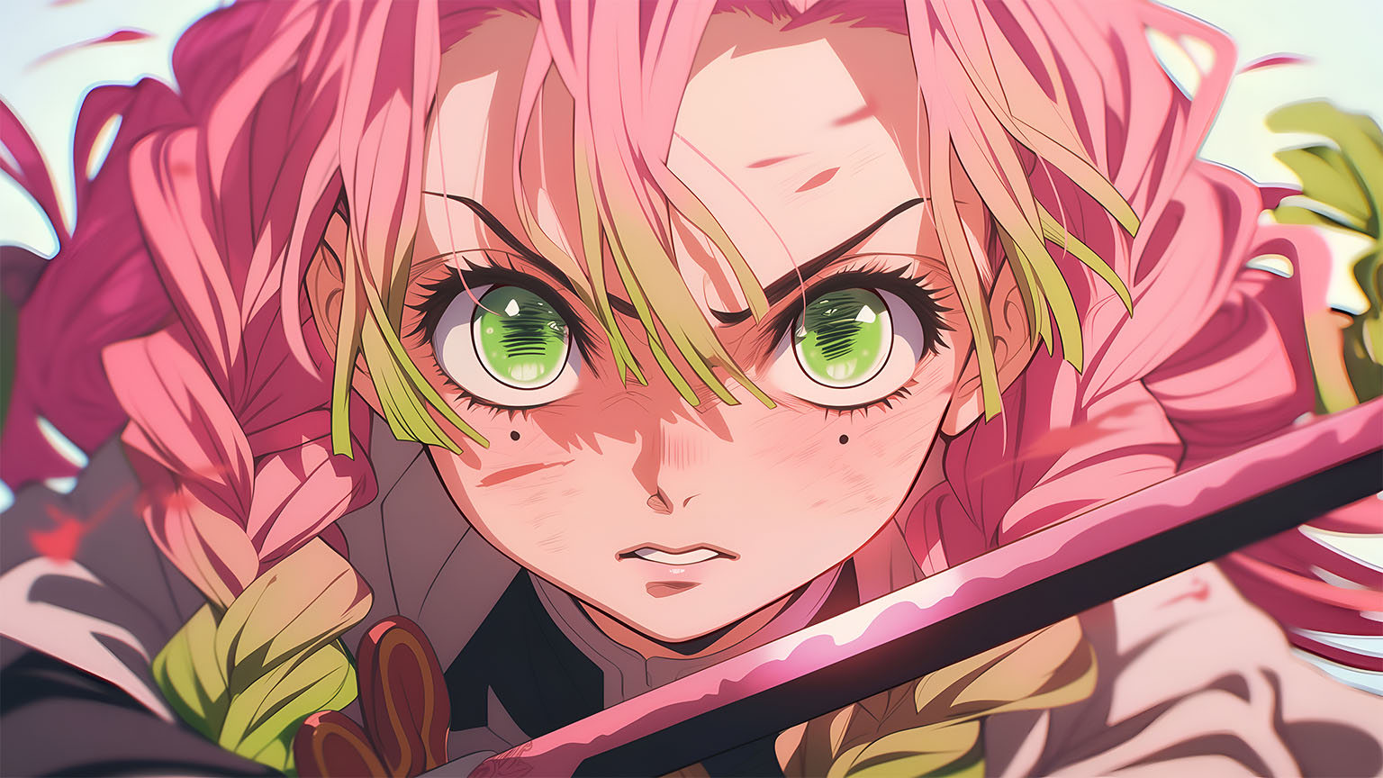 Mitsuri Kanroji Demon Slayer Green Eyes
