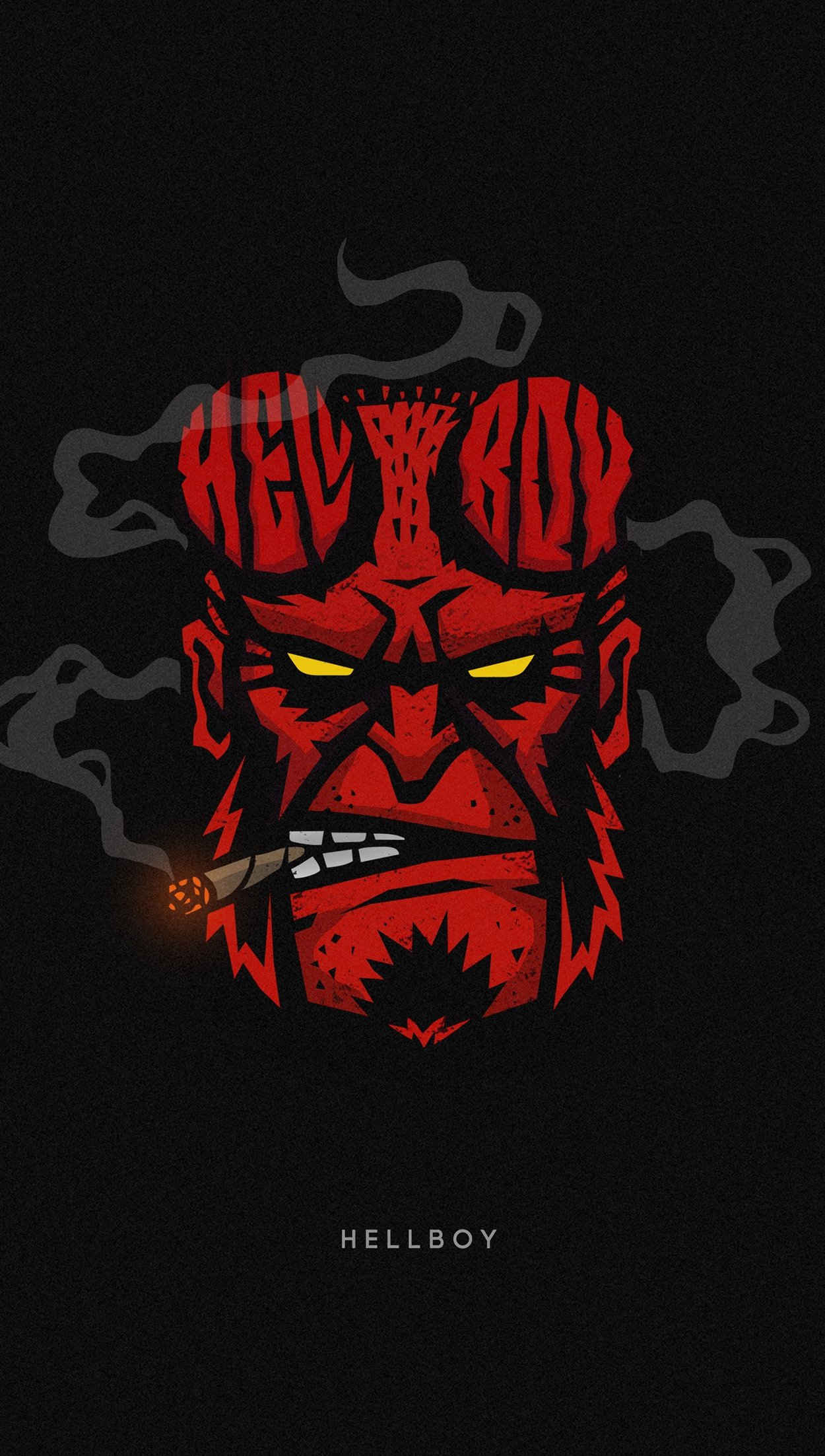 Hellboy Superhero Minimalist Wallpaper