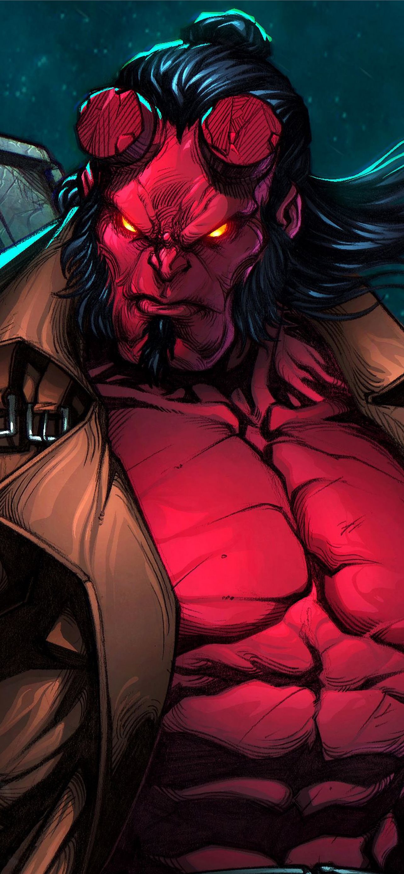 Hellboy ics Art 4K iPhone Wallpaper