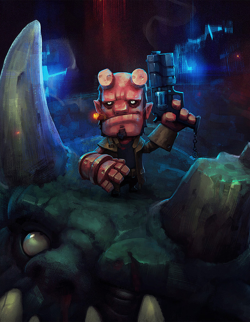 Download wallpaper 840x1336 hellboy