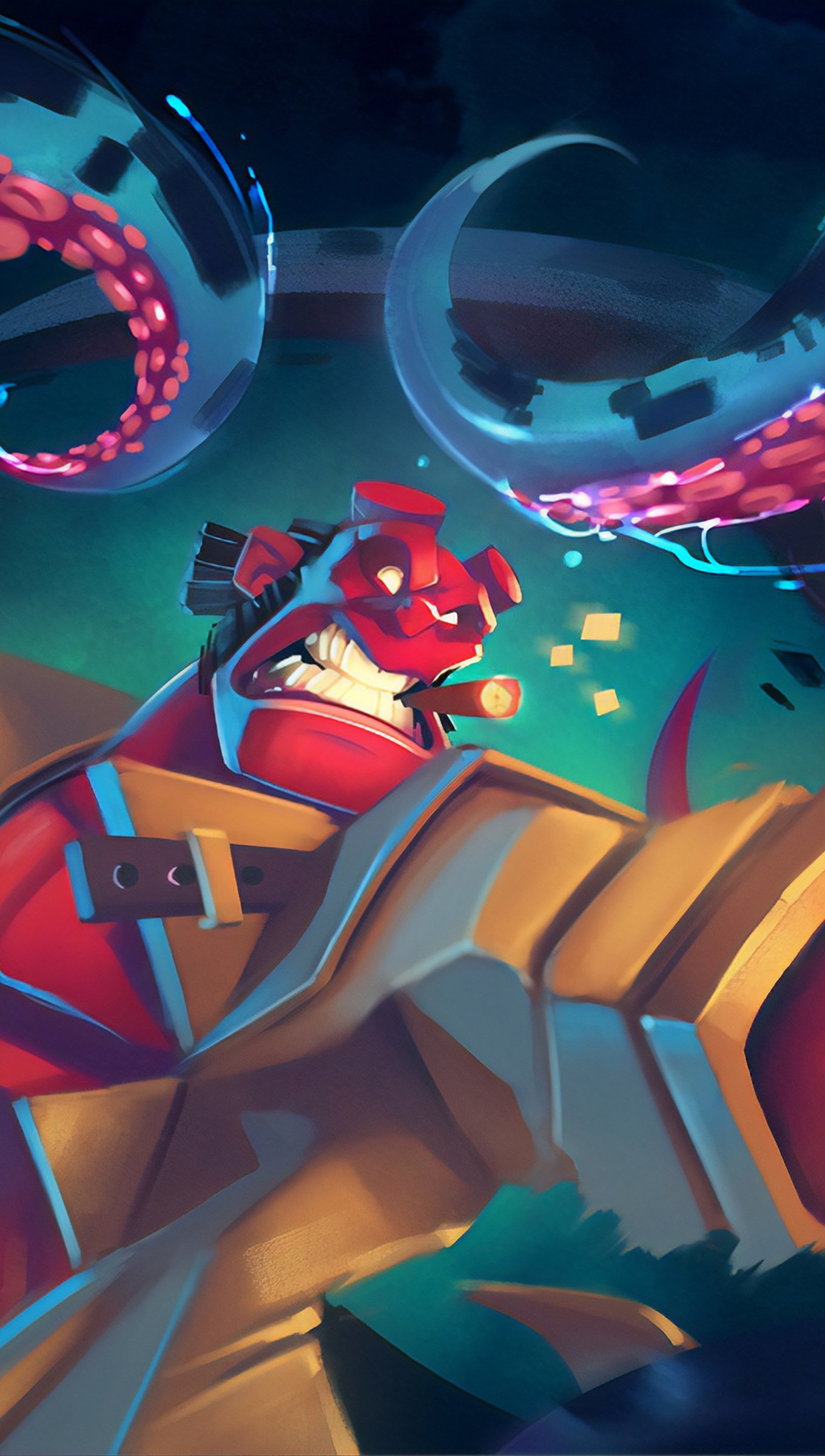 Cartoonic art of Hellboy Wallpaper 4k