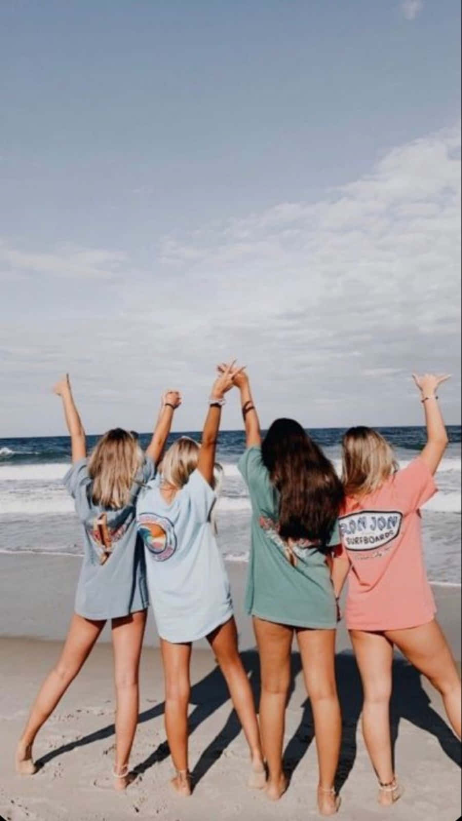 Friends On Sandy Beach Picture