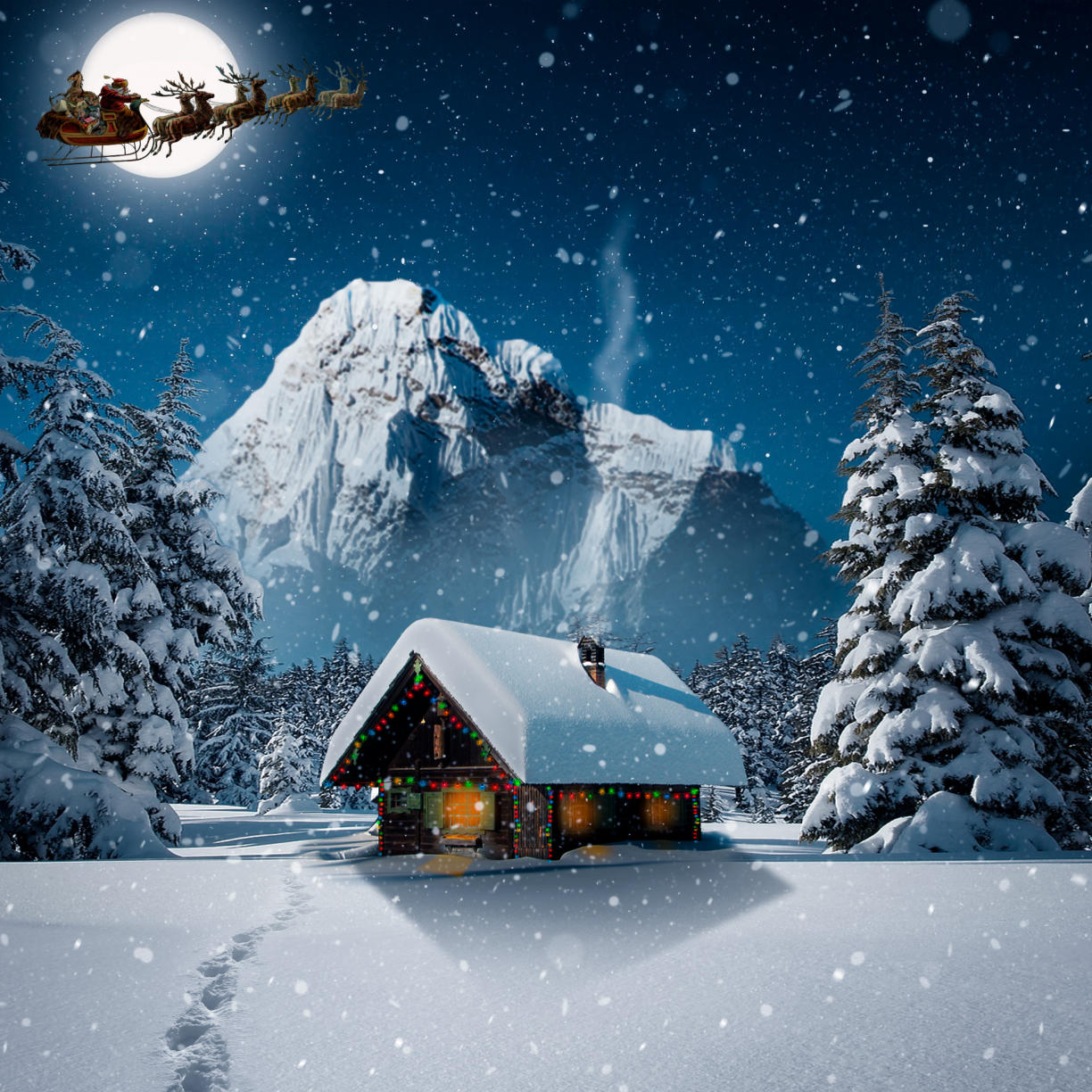 Wallpaper snowfall, winter, hut, house