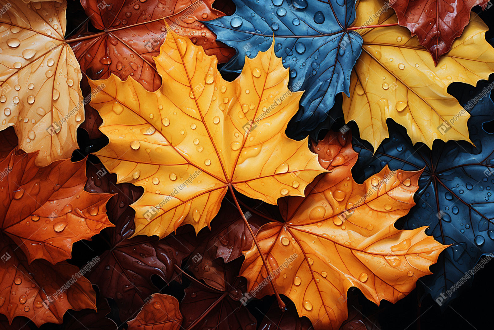 Autumn Watercolor Ultra Realistic High Resolution Fall Leaves Collection 8K 3 2
