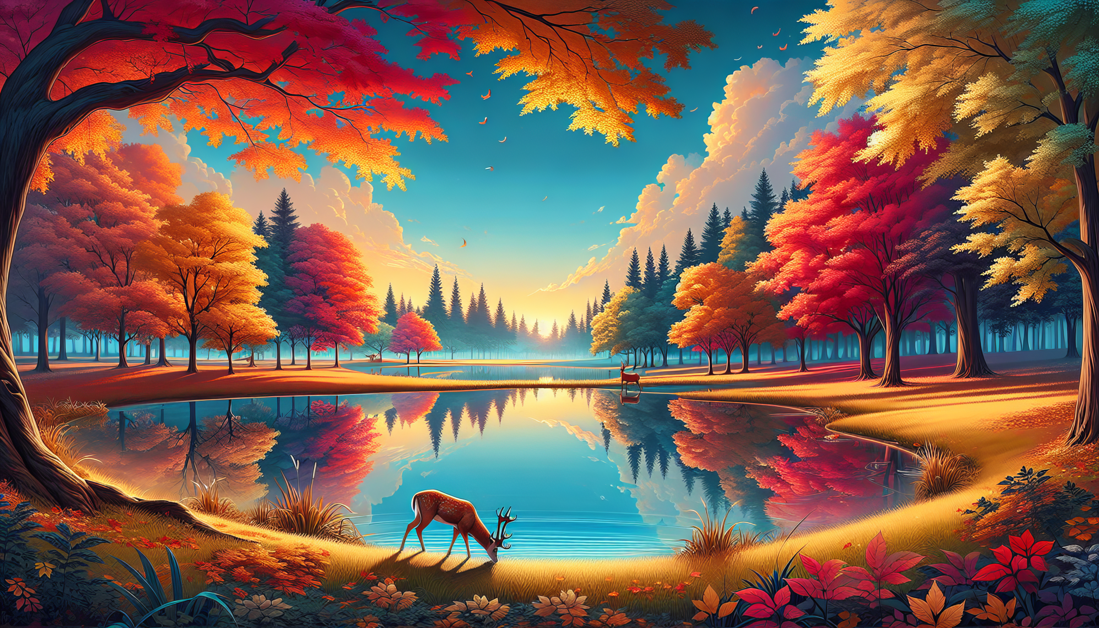 Autumn Serenity Lake HD Wallpaper