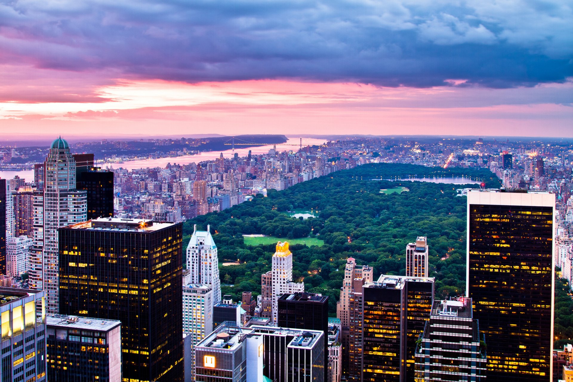 Central Park Manhattan Sunset HD Wallpaper
